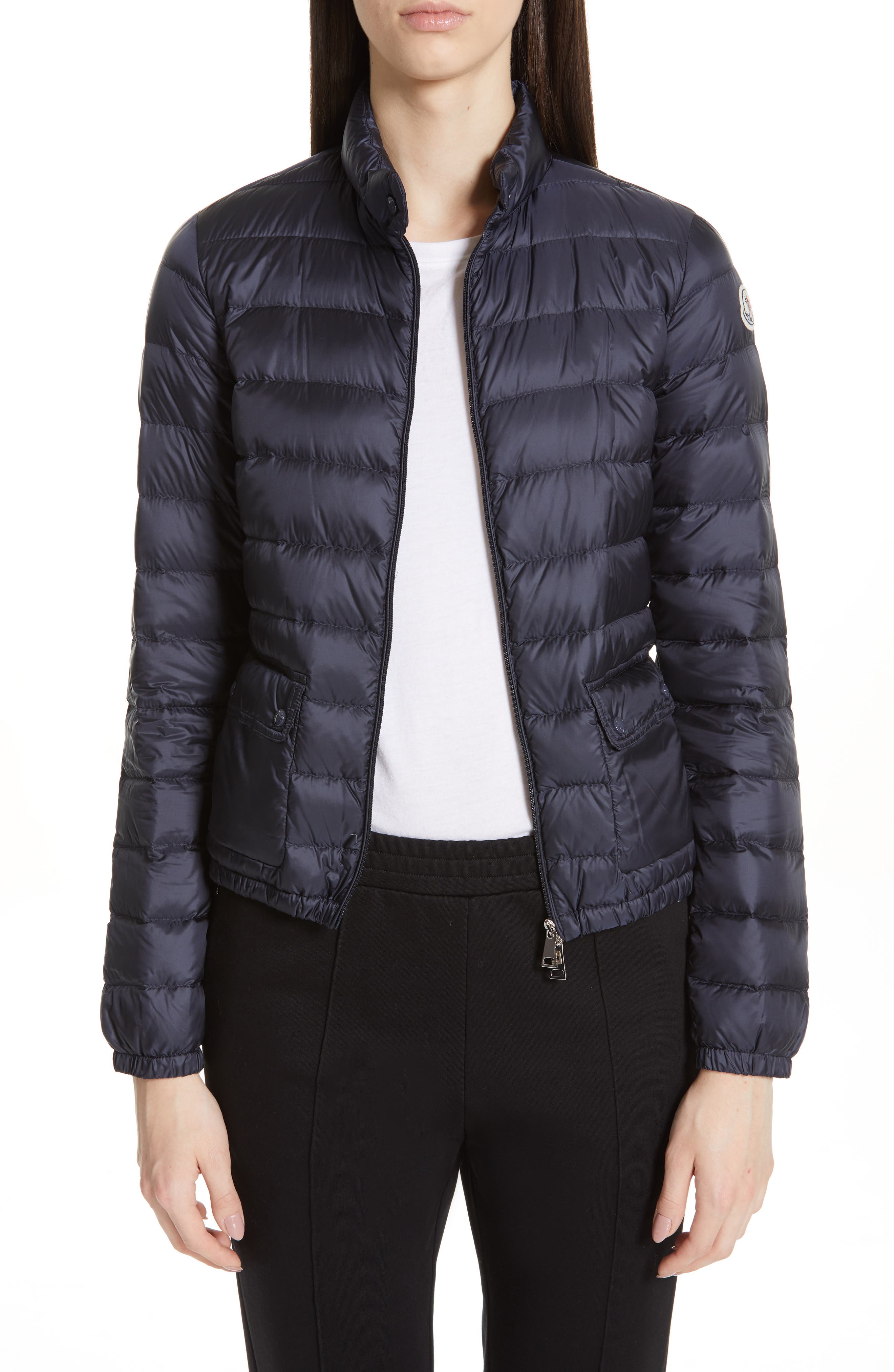 Moncler Lans Water Resistant Quilted Down Jacket, Blue