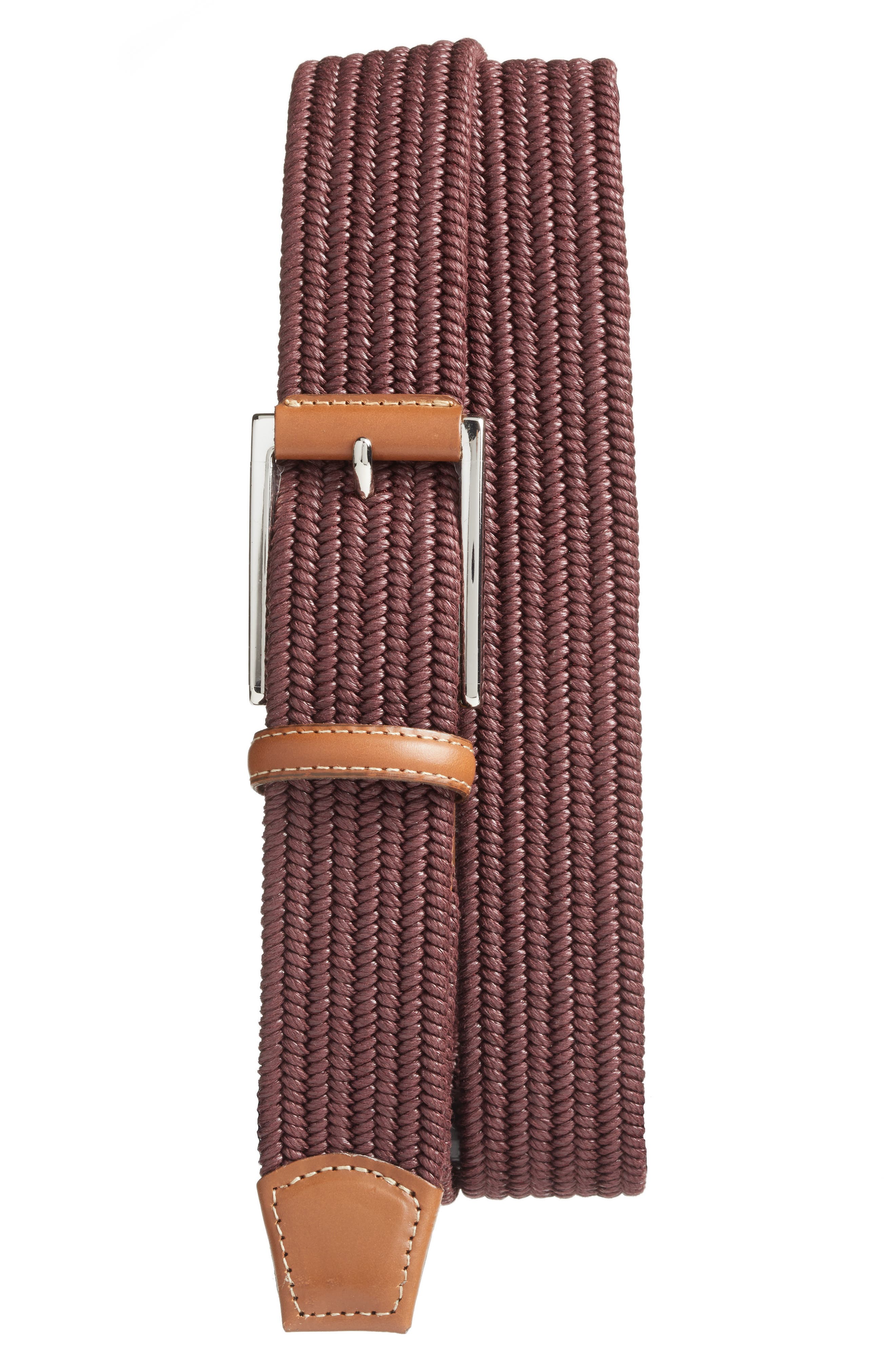Torino Belts Woven Belt, Burgundy