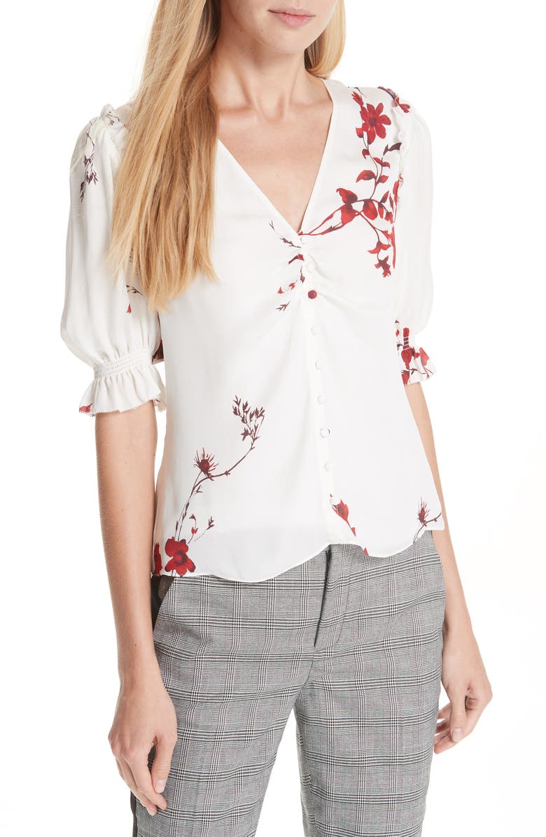 Joie Anevy Floral Silk Top | Nordstrom
