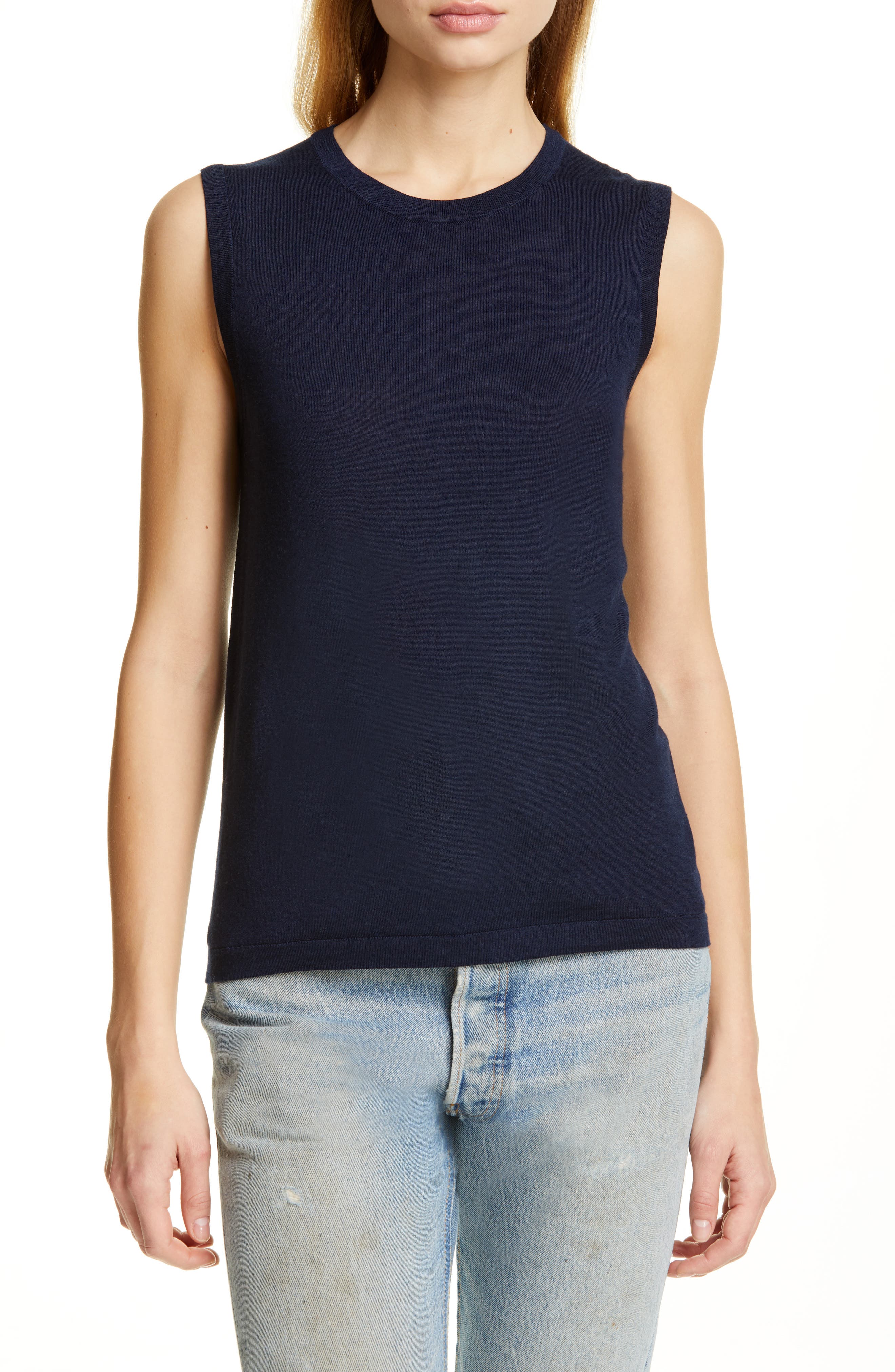 Jenni Kayne Merino Wool Sleeveless Sweater, Blue