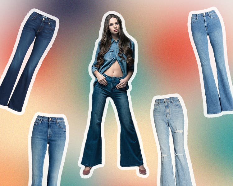 Sexy Dance Womens Low Waist Flared Jeans Bootcut Washed Denim Pants