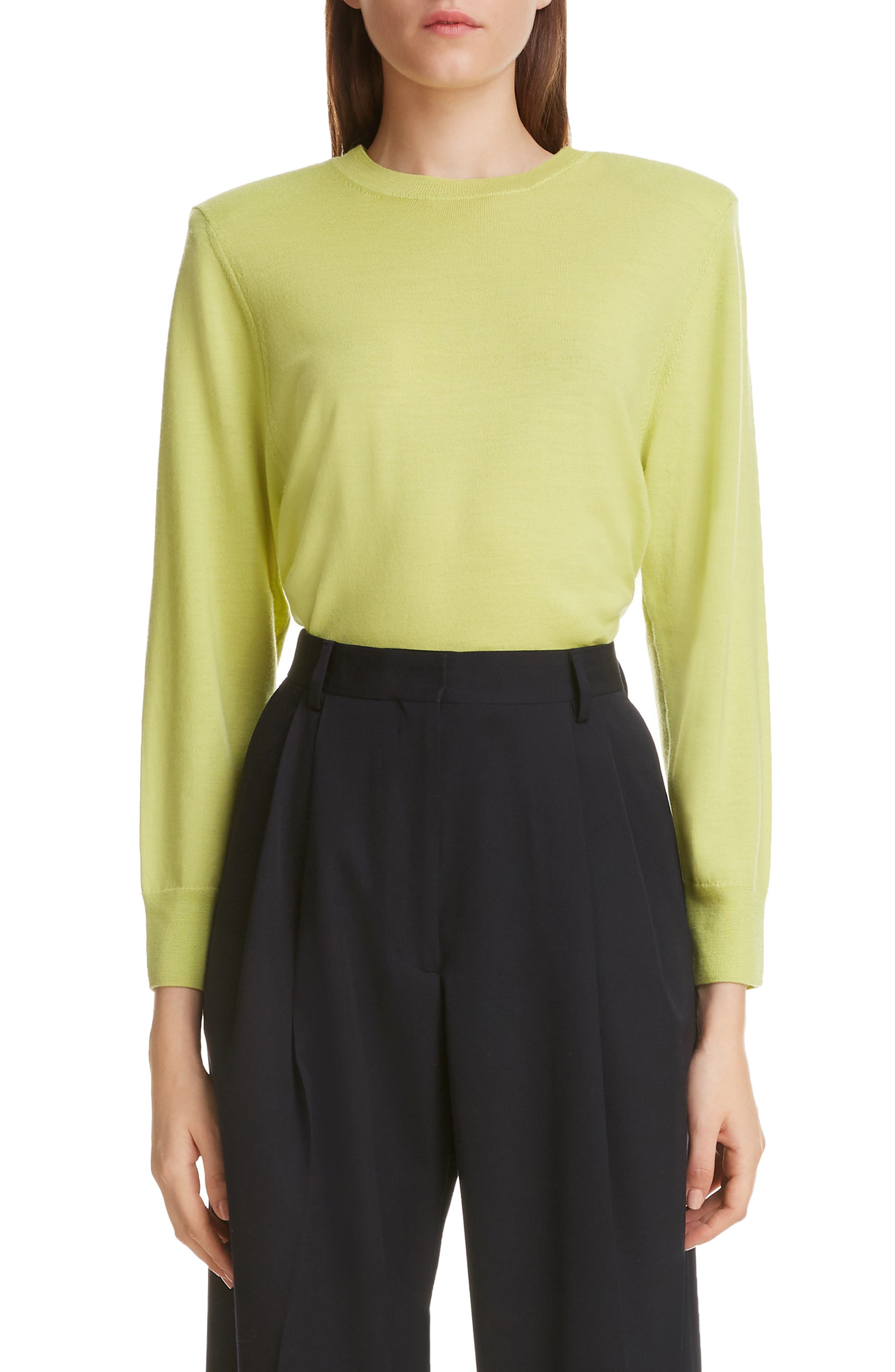 Dries Van Noten Naeva Merino Wool Sweater, Yellow