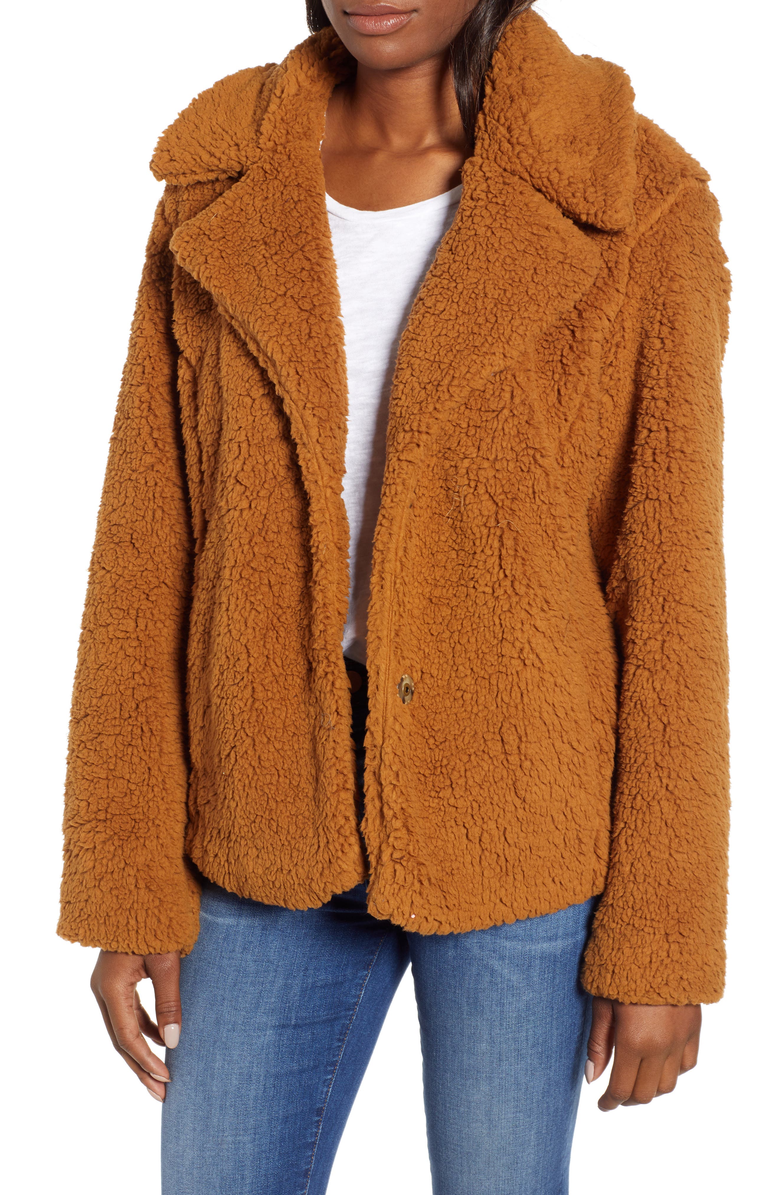 Caslon Fleece Jacket, Brown