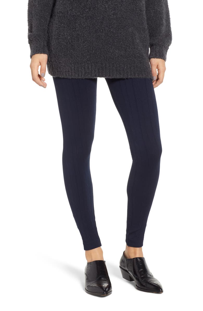 Hue BRUSHED CABLE LEGGINGS