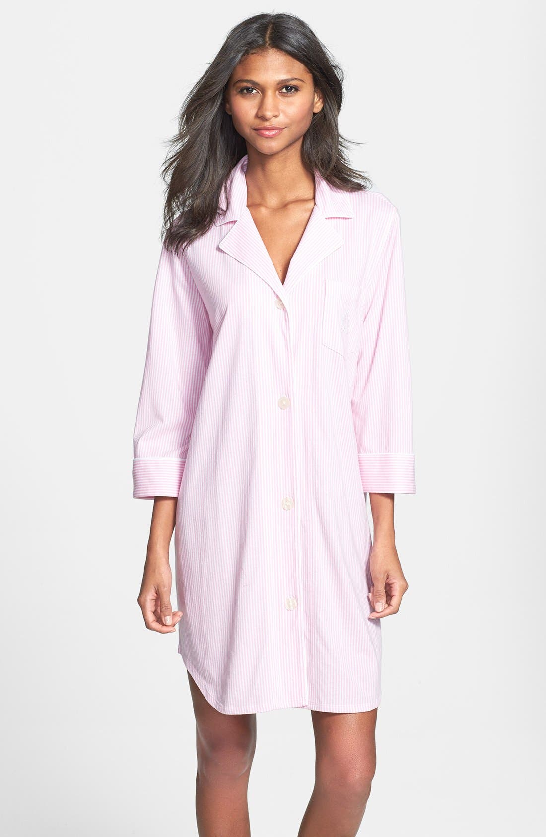 Lauren Ralph Lauren Jersey Sleep Shirt, Pink (Online Only)