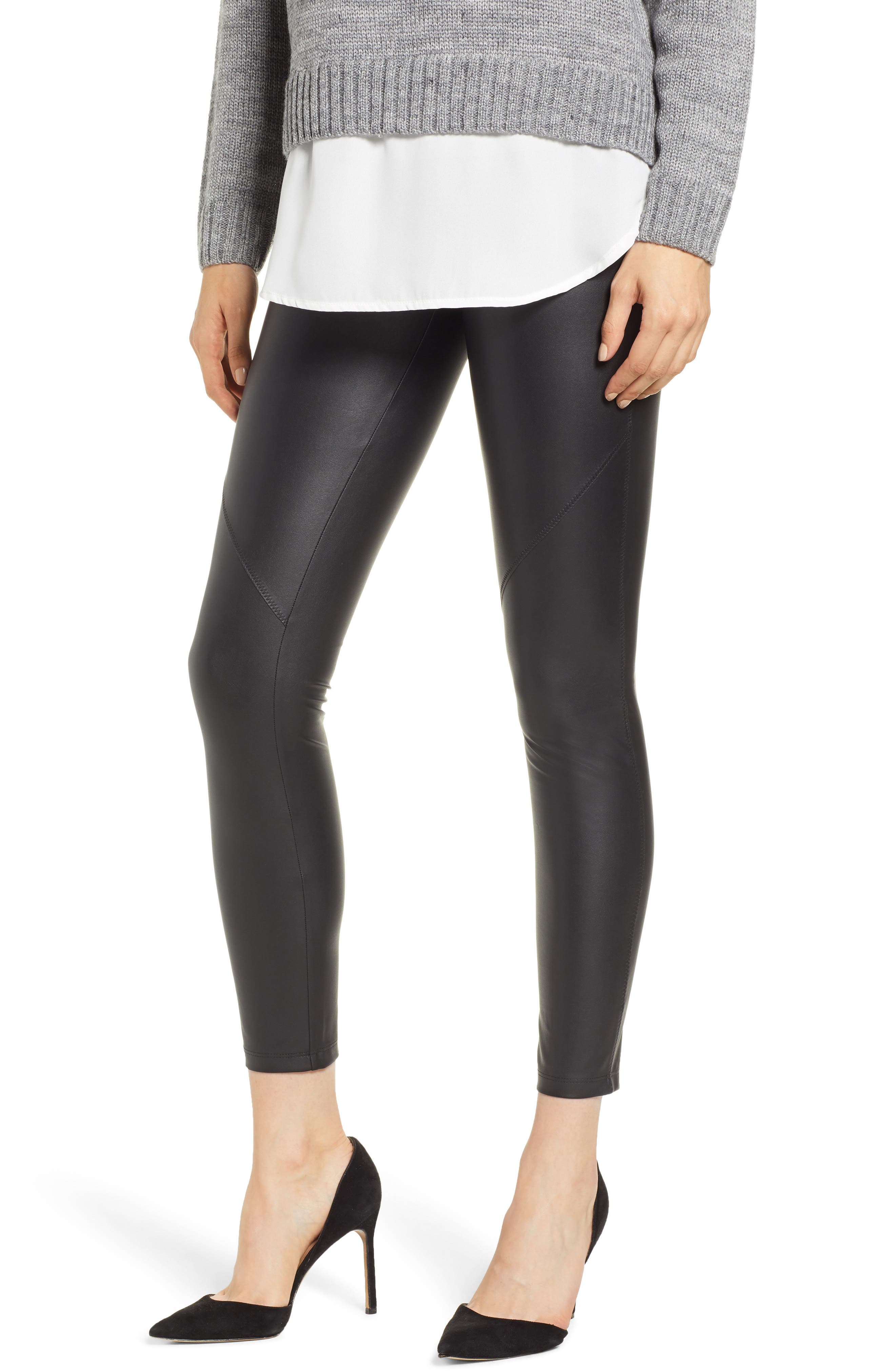 David Lerner The Bergen Faux Leather Leggings, Black
