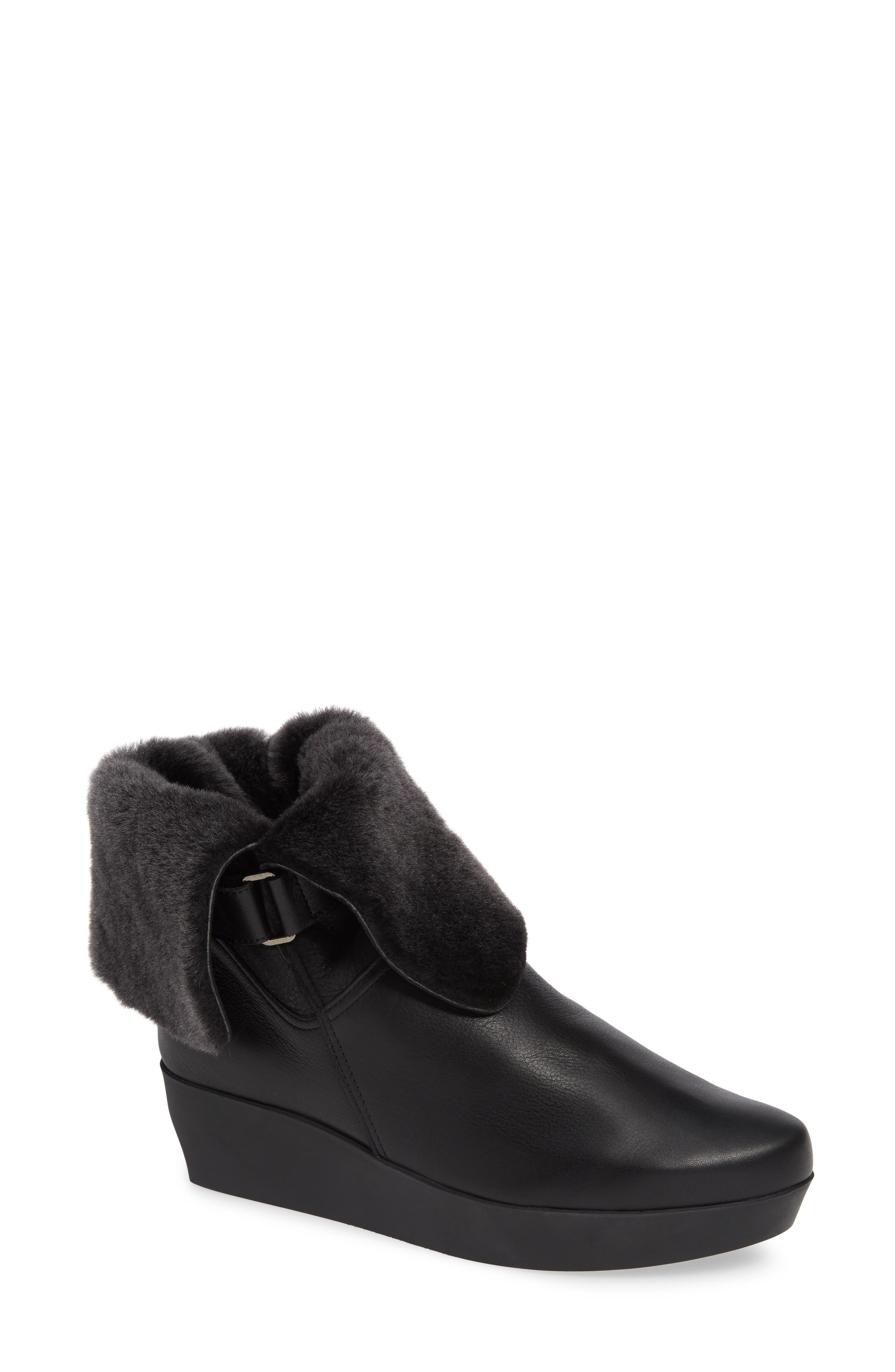 Arche Fujosc Genuine Shearling Bootie, Black