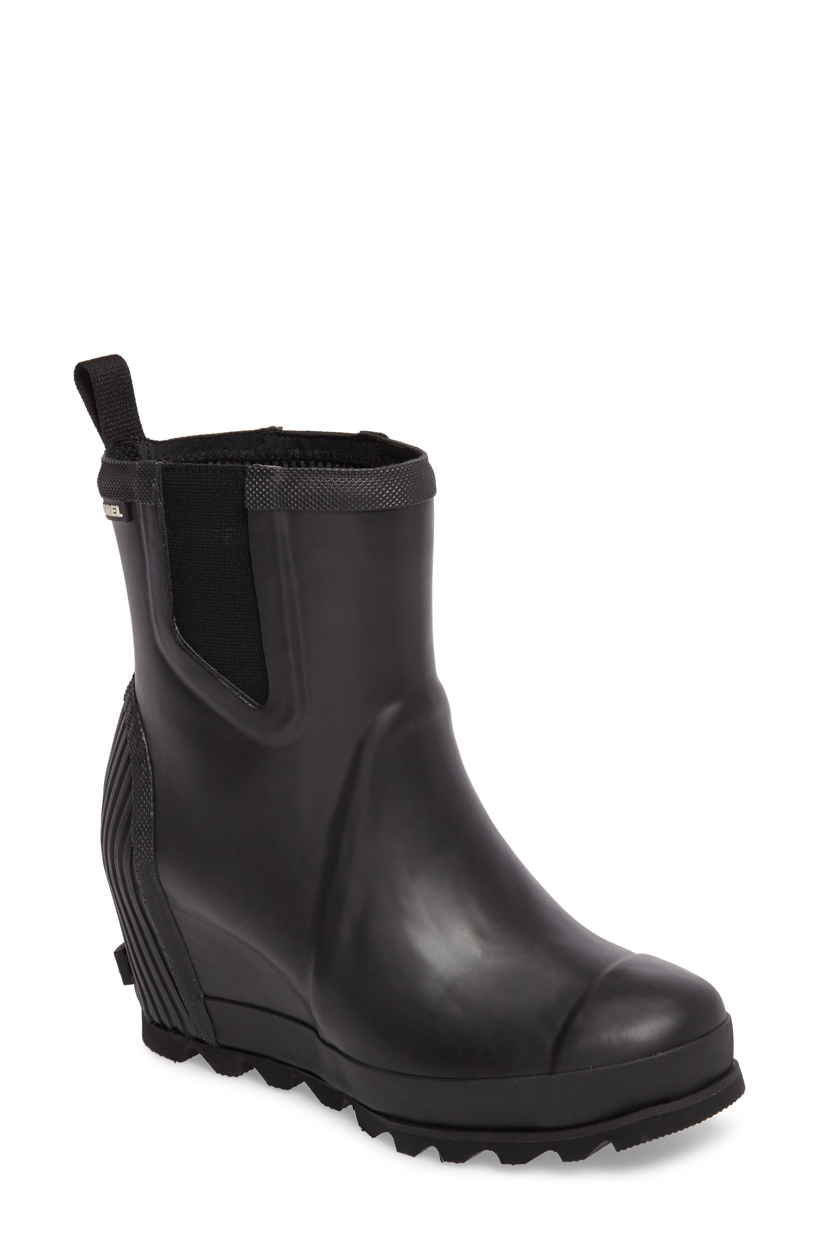 Sorel Joan Of Arctic(TM) Wedge Chelsea Rain Boot, Black