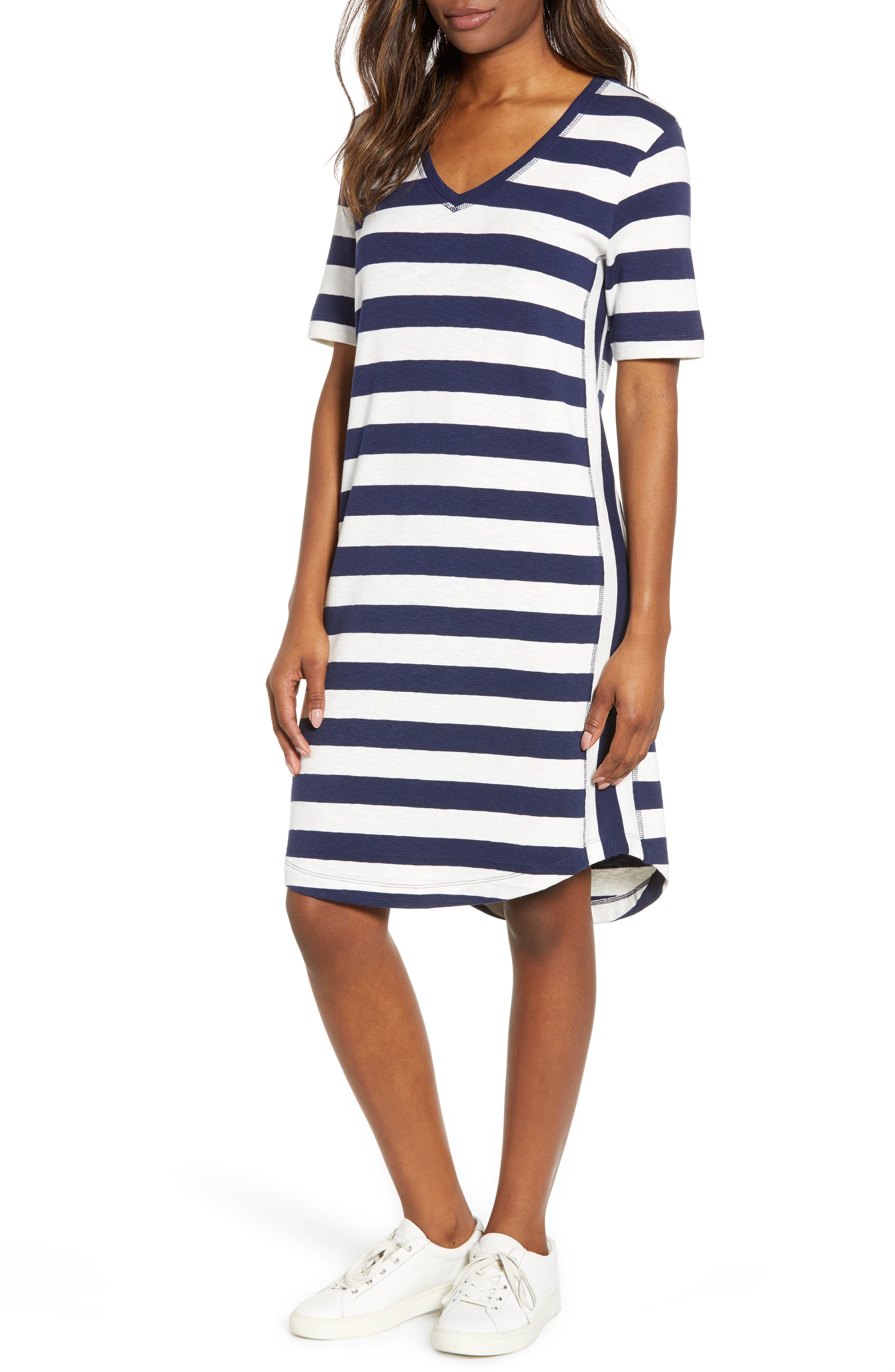 Petite Caslon Slub Knit Dress, Blue