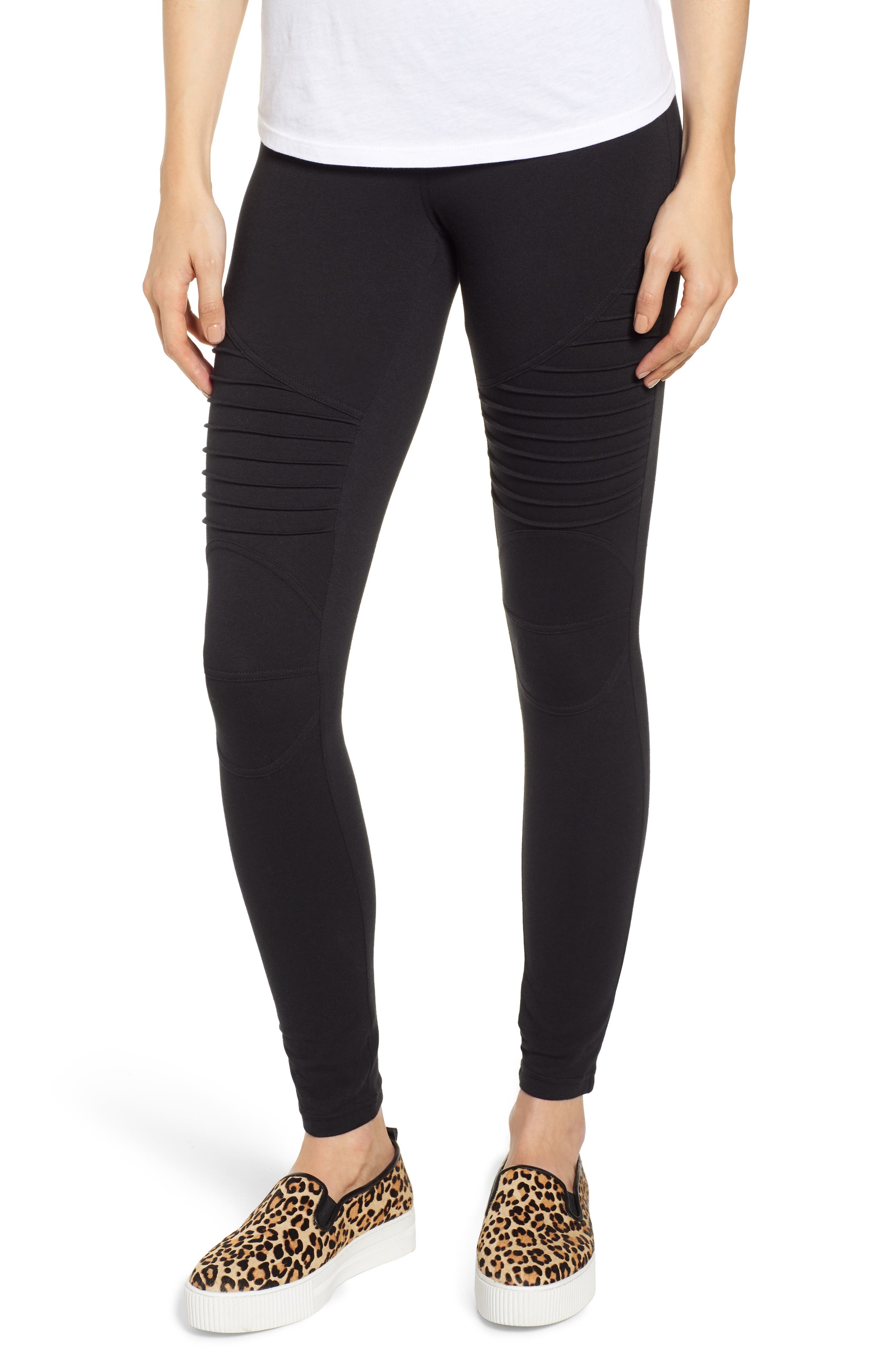 Hue Moto Leggings, Black