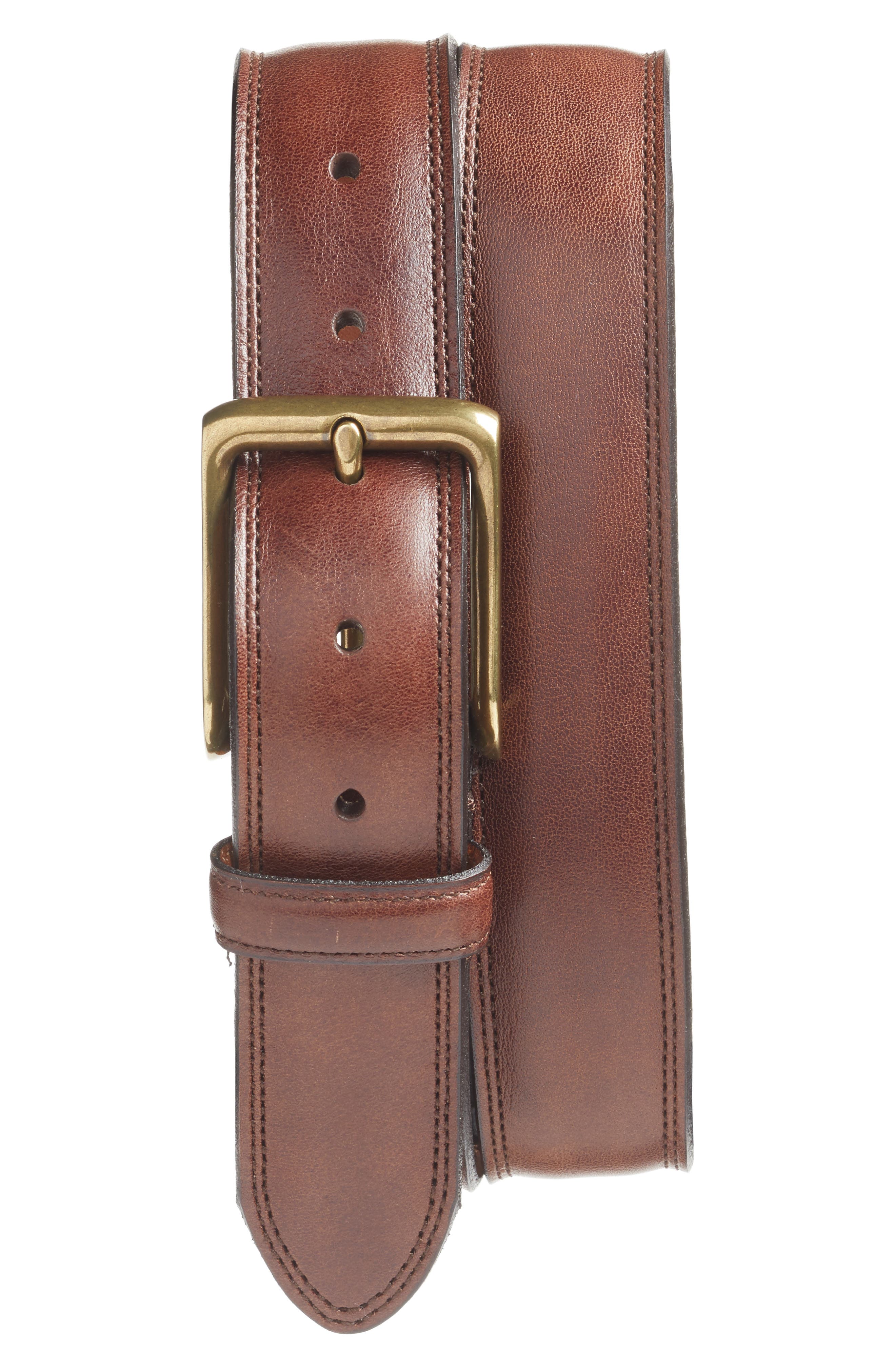 Bosca The Jefferson Leather Belt, Dark Brown