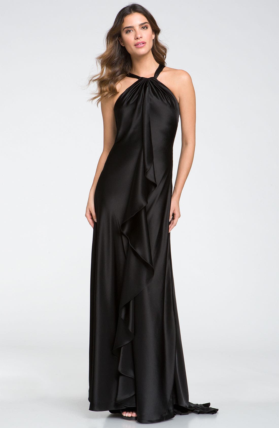 Nordstromstjohncollectiondrapedsatinhaltergownwithfishtail