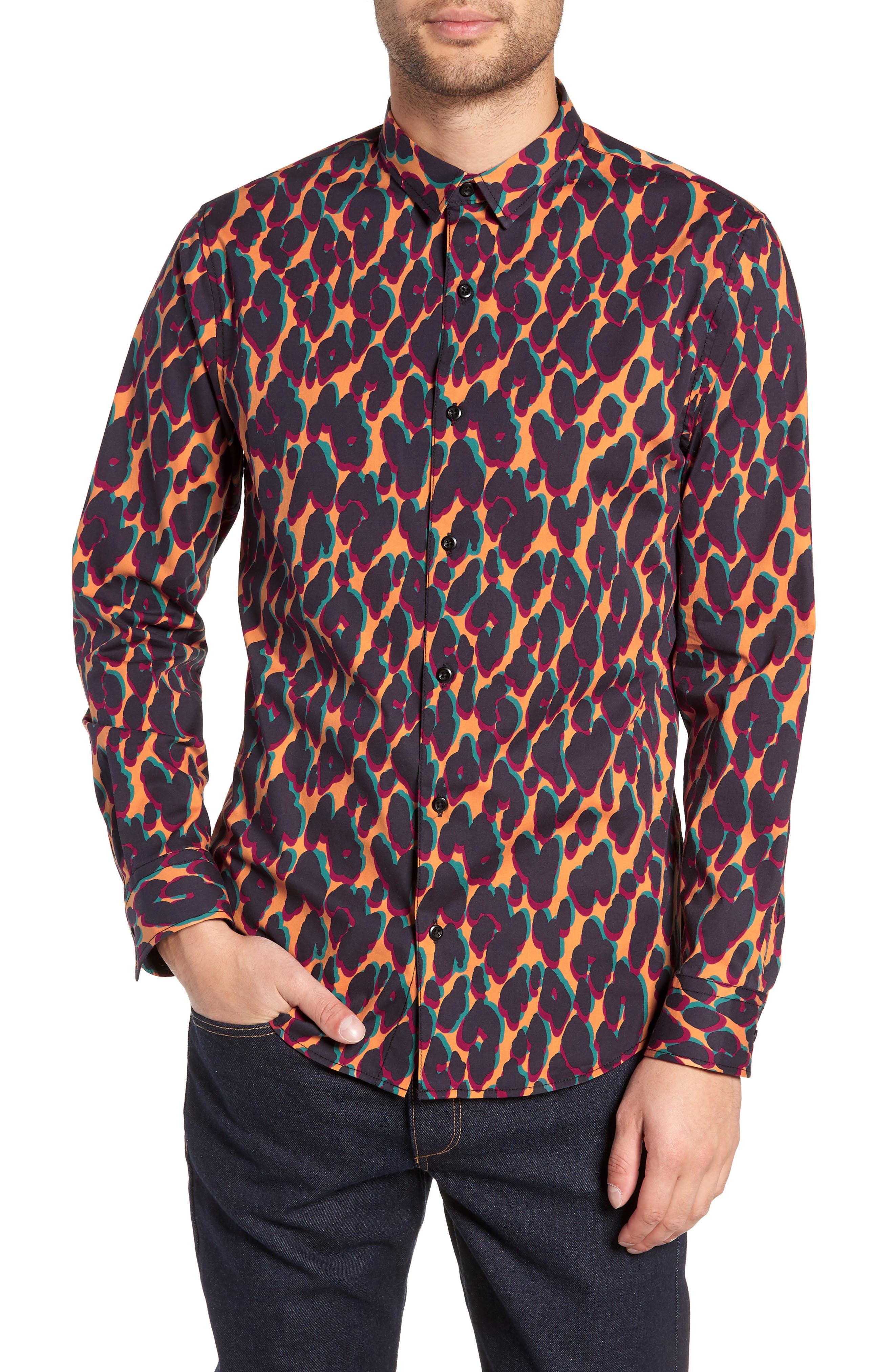 The Rail Leopard Print Sport Shirt