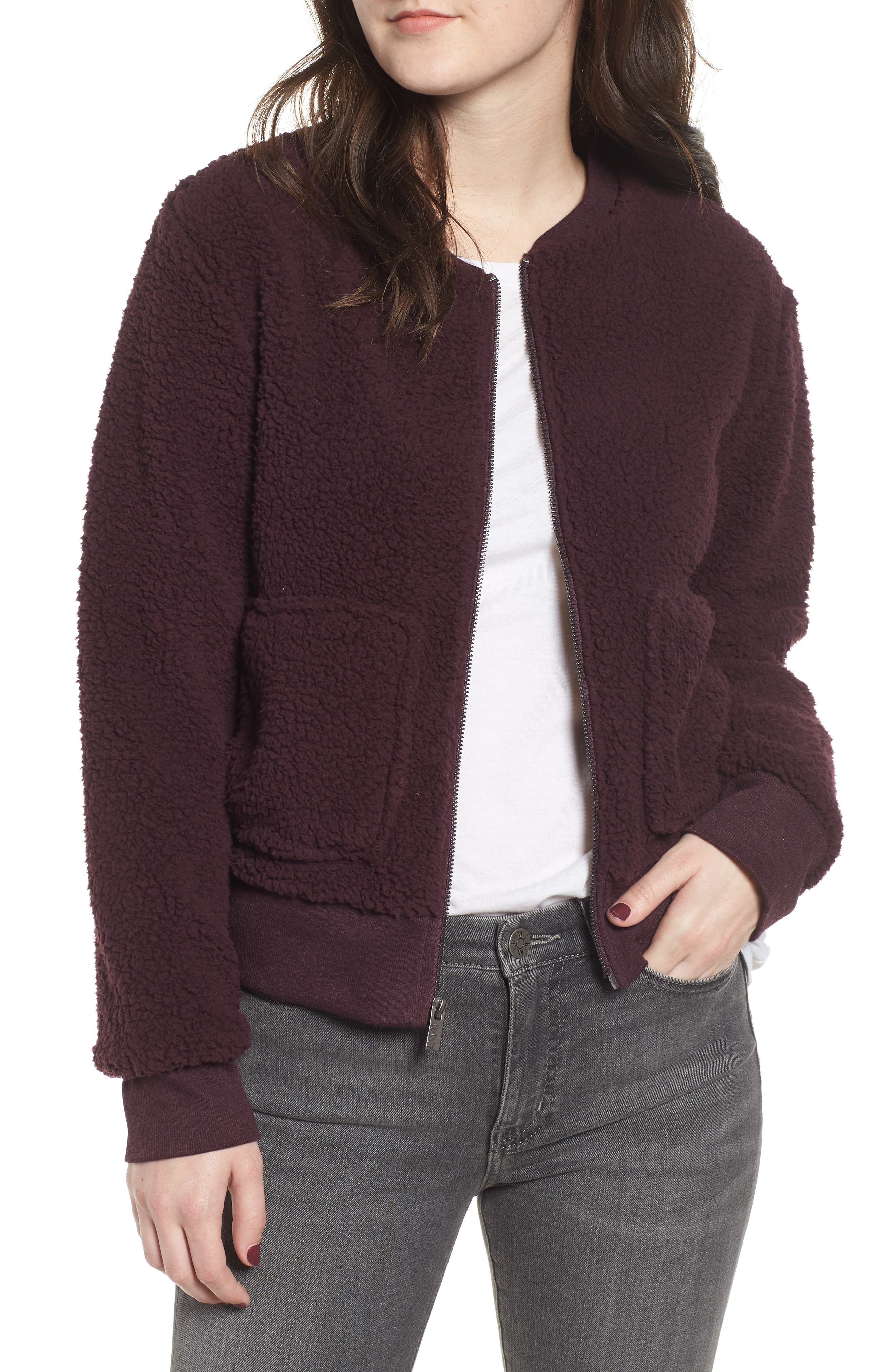 Marc New York Teddy Fleece Bomber Jacket
