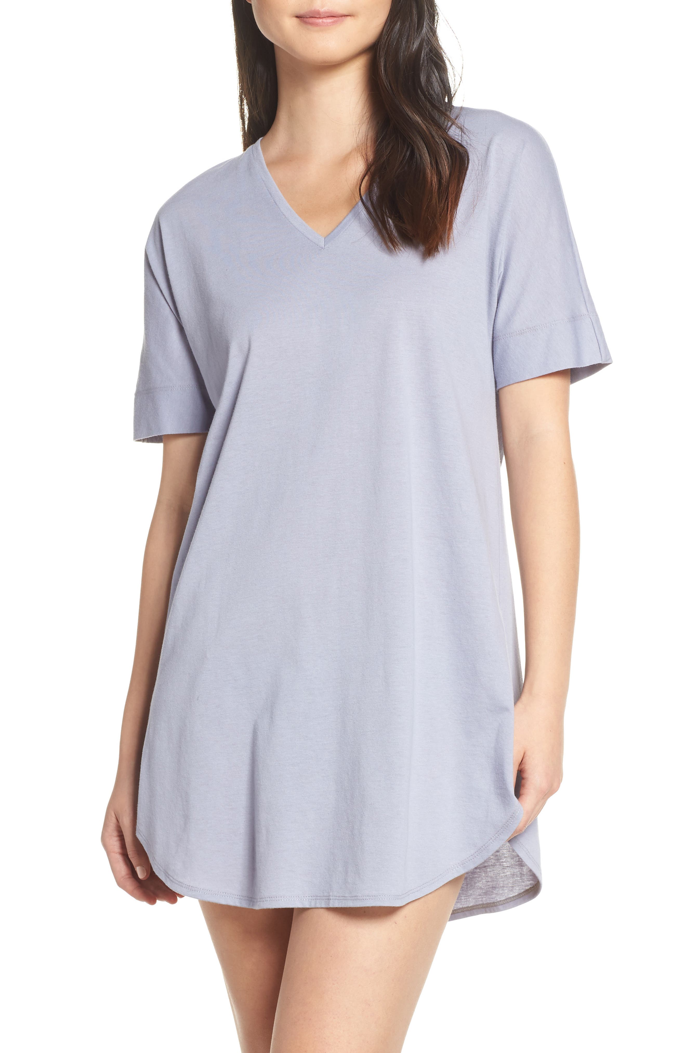 Natori V-Neck Sleep Shirt, Blue