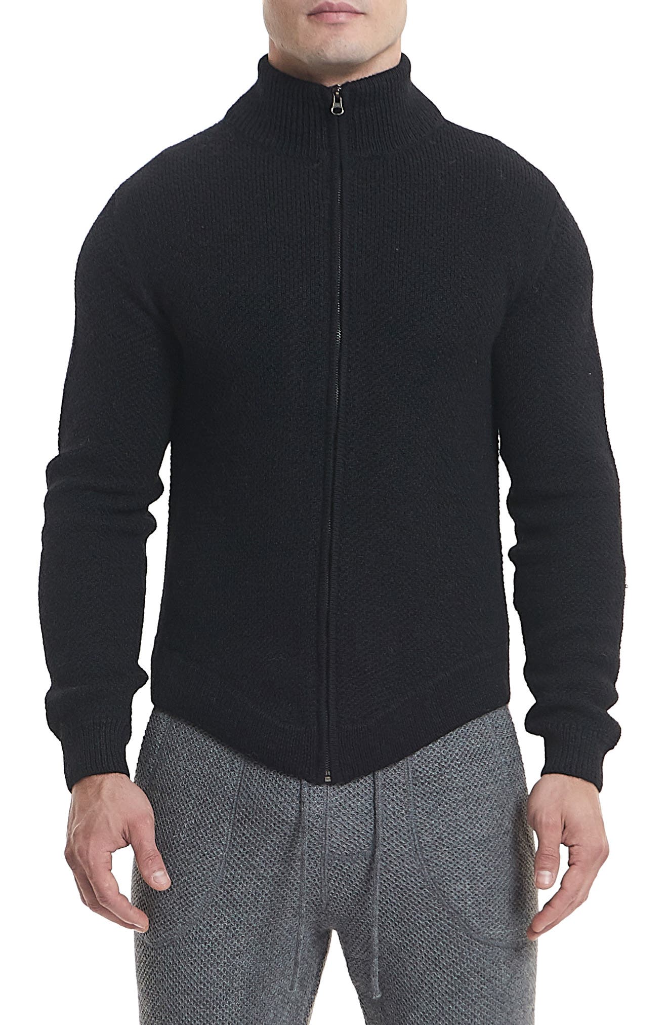 Goodlife Slim Fit Zip Cardigan, Black