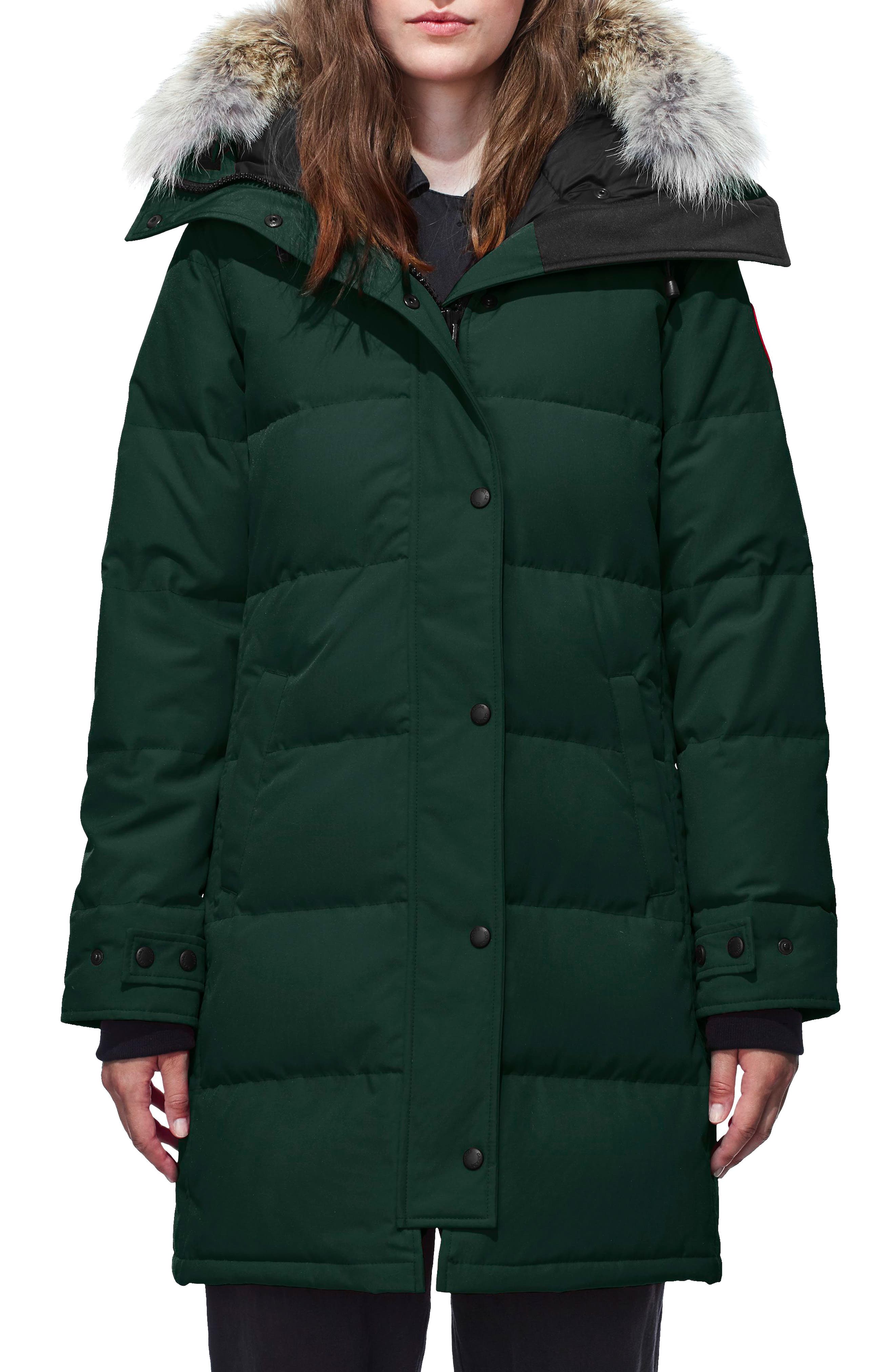 Canada Goose Shelburne Genuine Coyote Fur Trim Down Parka, (000-00) - Green