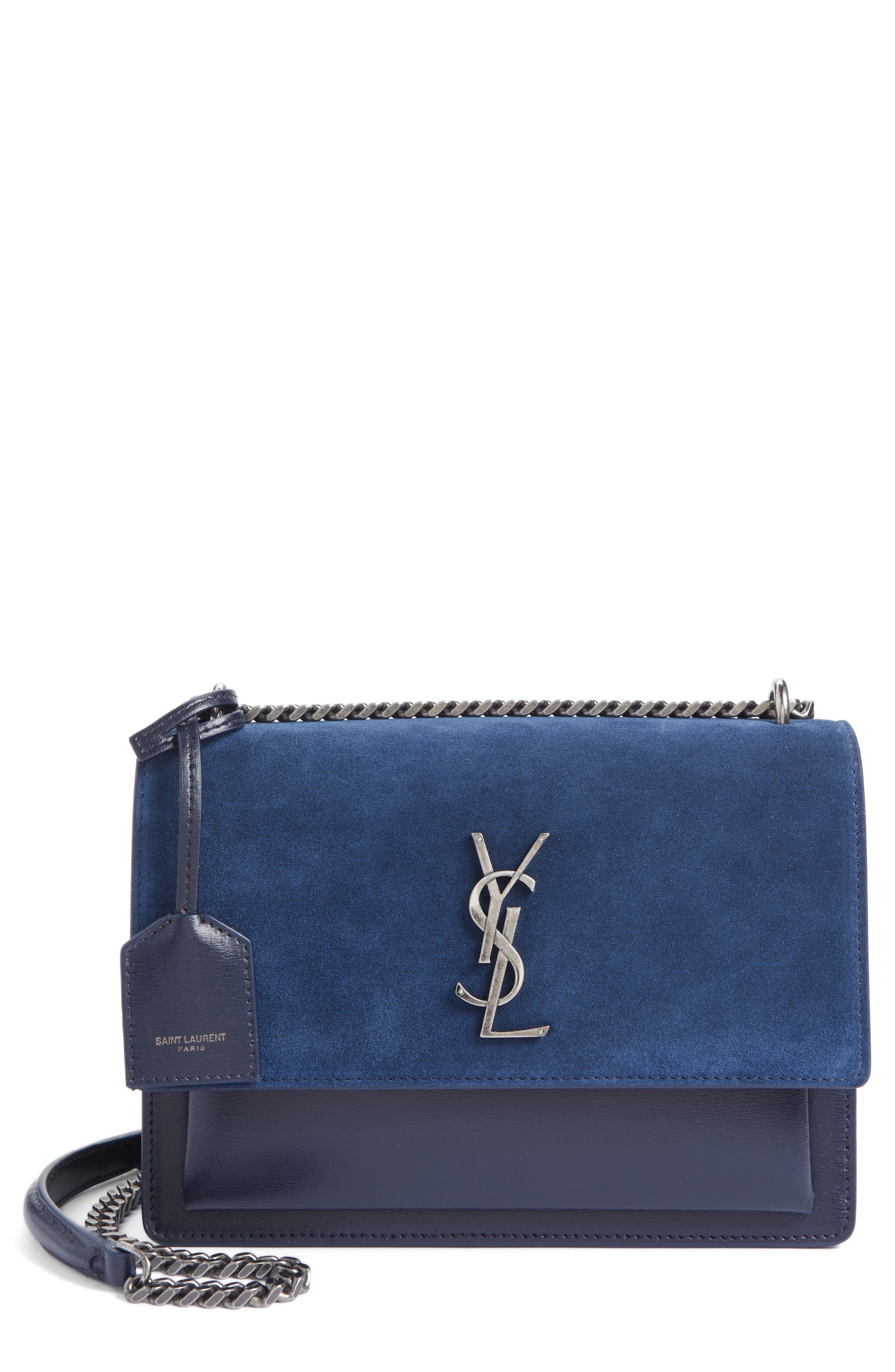 Saint Laurent Medium Sunset Leather & Suede Shoulder Bag Nordstrom