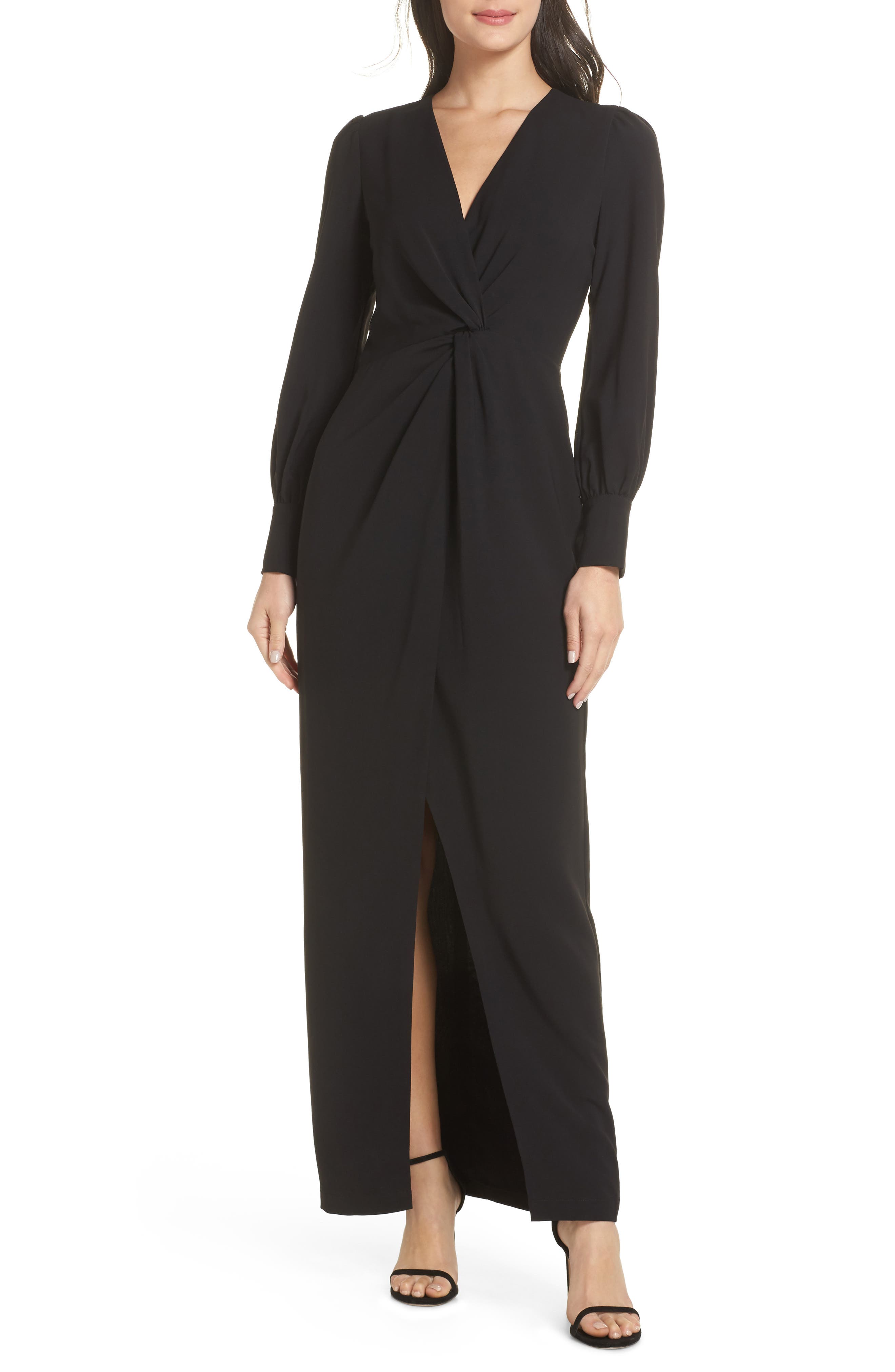 Harlyn Twist Front Faux Wrap Gown