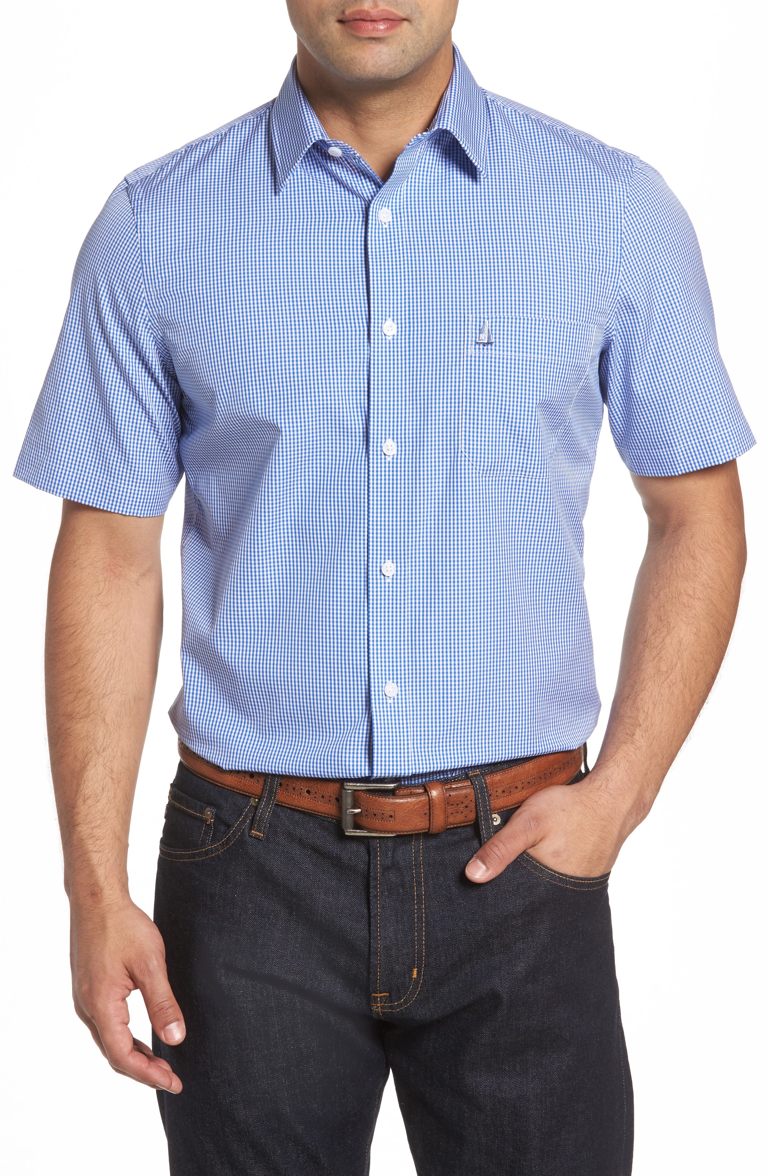 Nordstrom Mens Shop Regular Fit Check Short Sleeve Sport Shirt Nordstrom