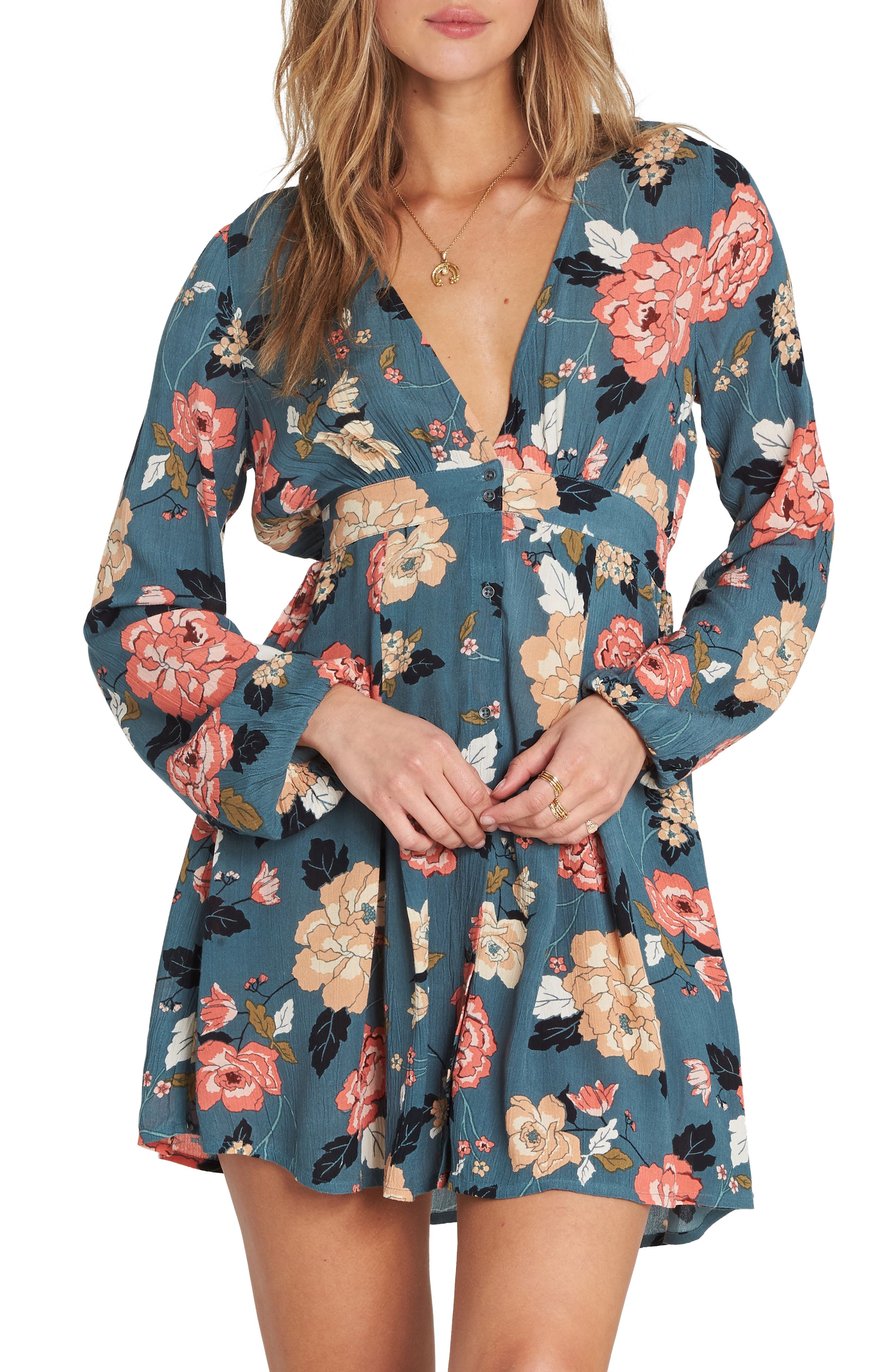 Billabong Your Love Babydoll Dress, Blue