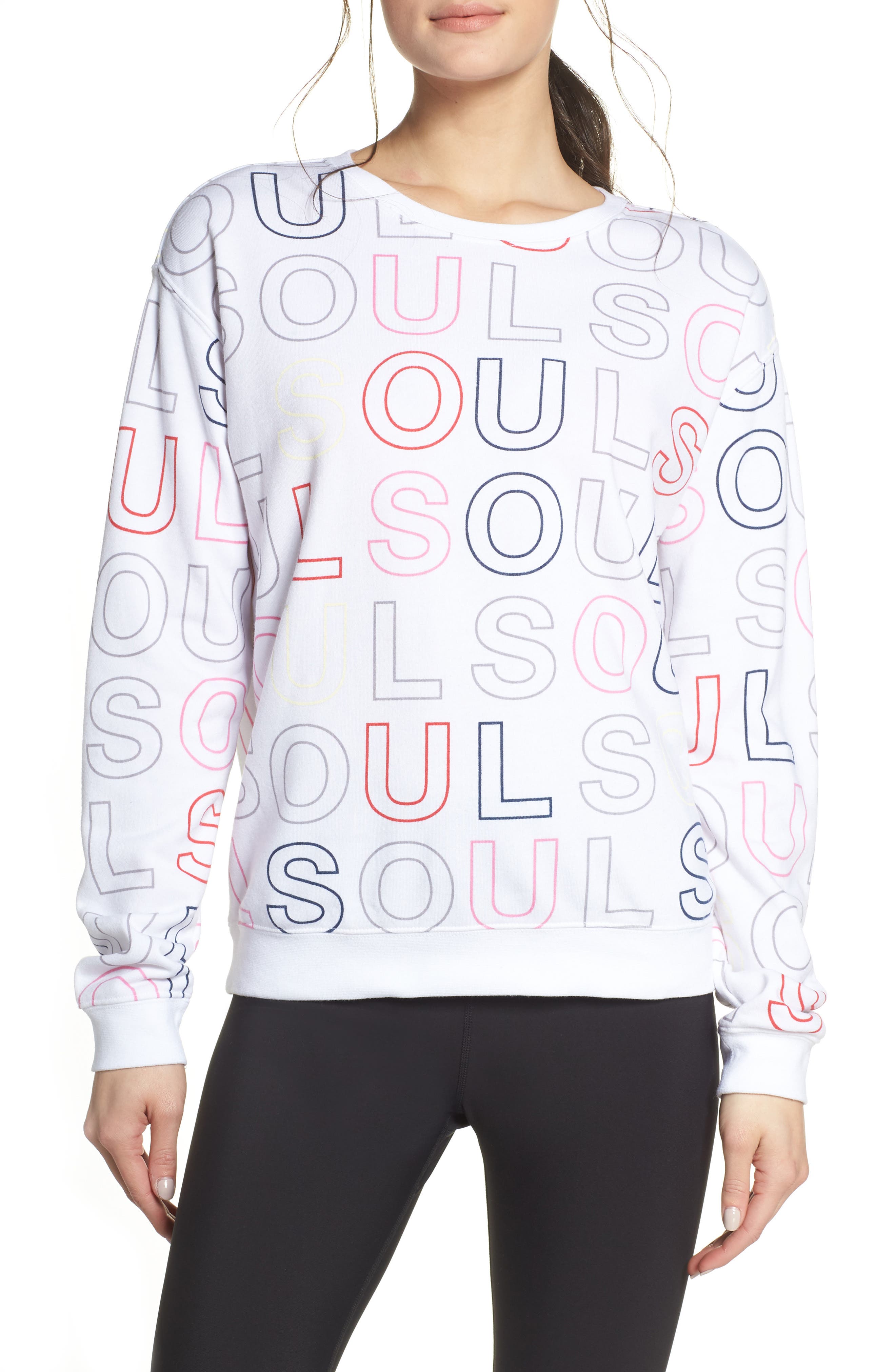 Soul By Soulcycle Knockout Print Sweatshirt, White