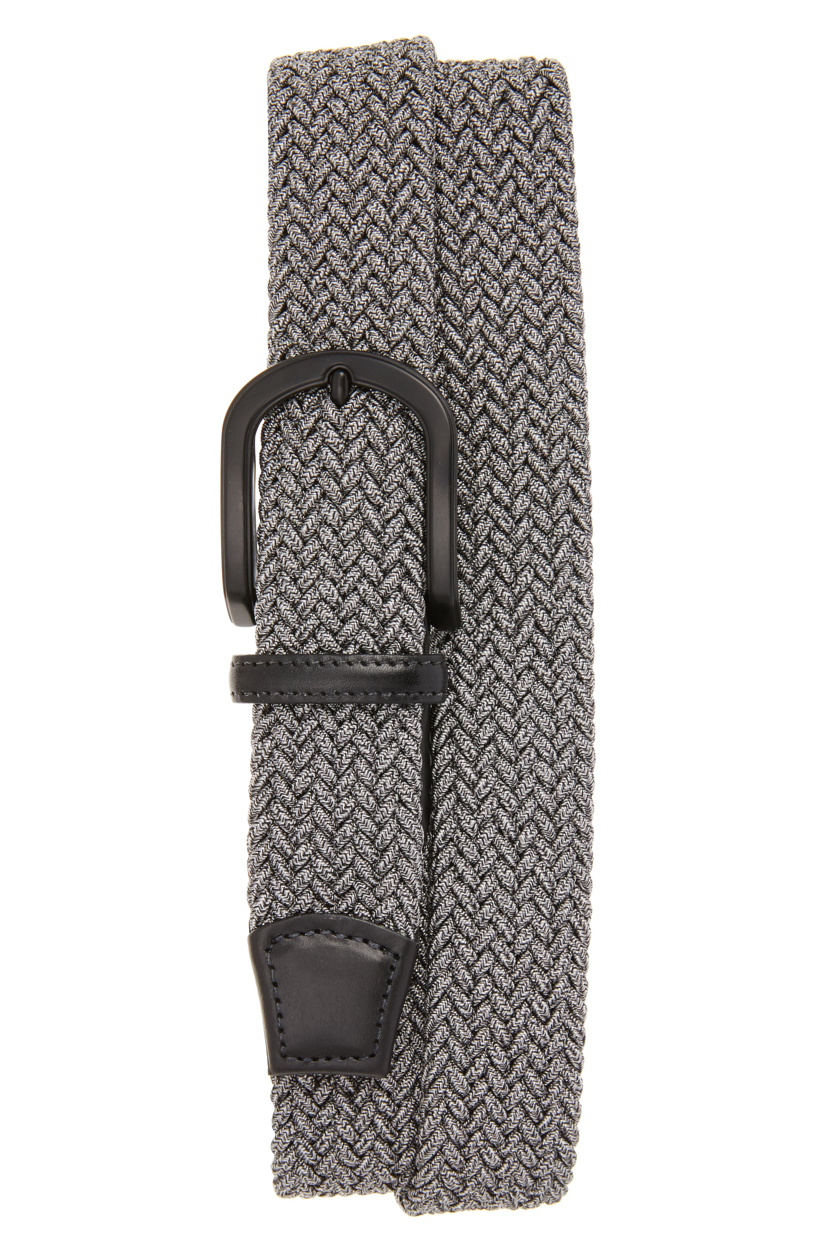 Torino Belts Braided Melange Belts, Grey