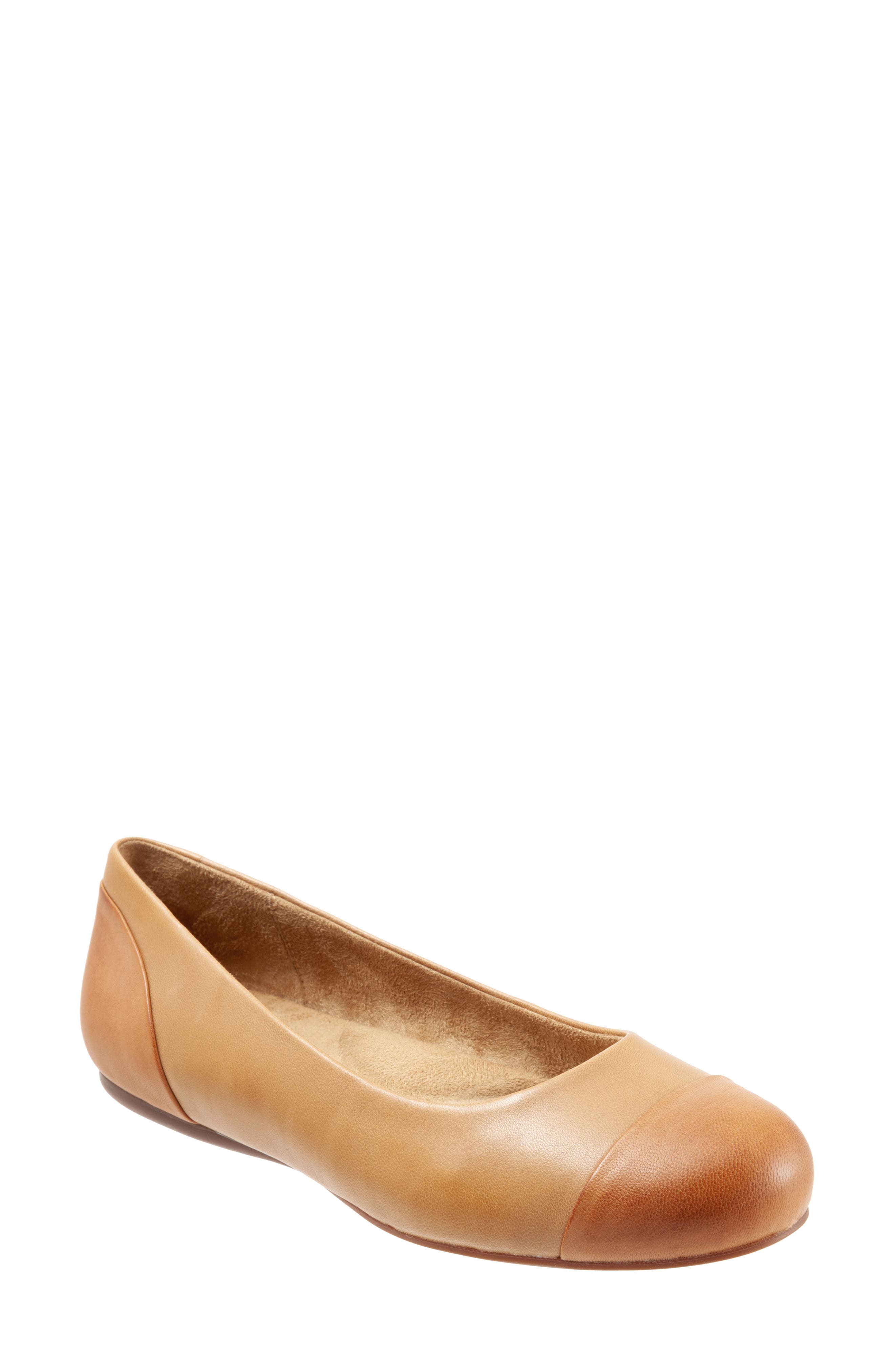 Softwalk Sonoma Cap Toe Flat- Brown