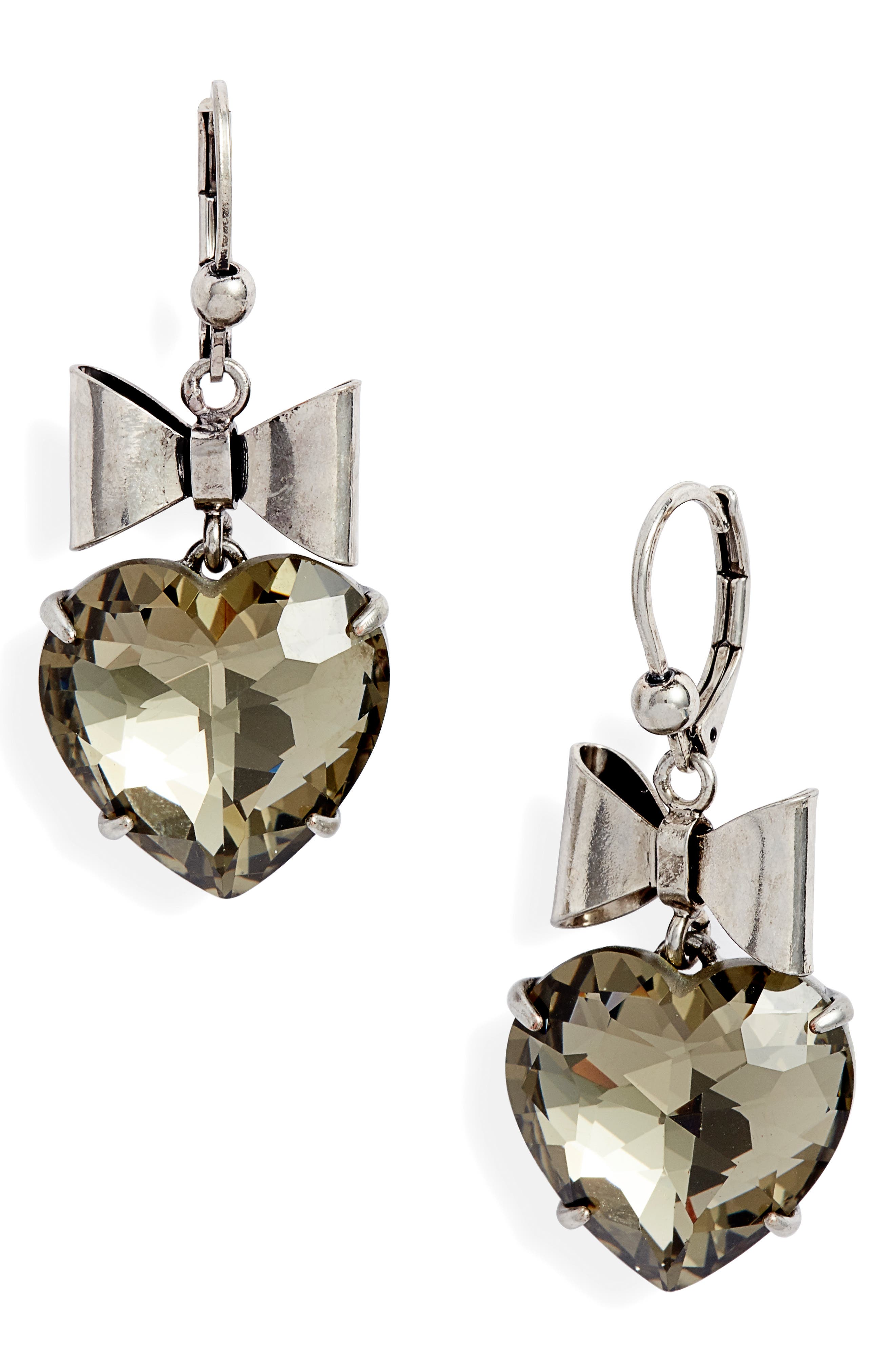 tory burch heart and bow earrings