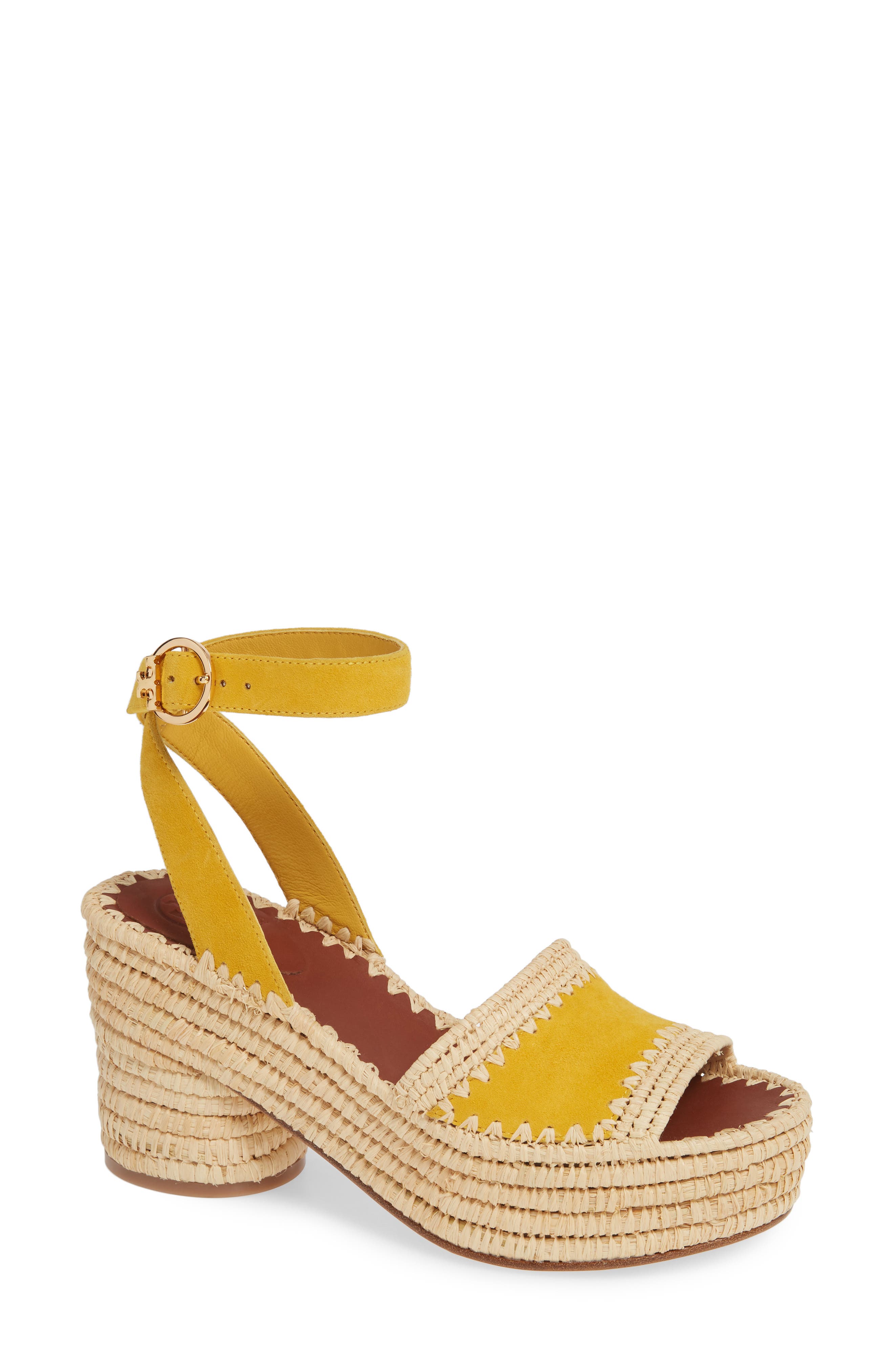 Tory Burch Arianne Platform Ankle Strap Sandal, Yellow