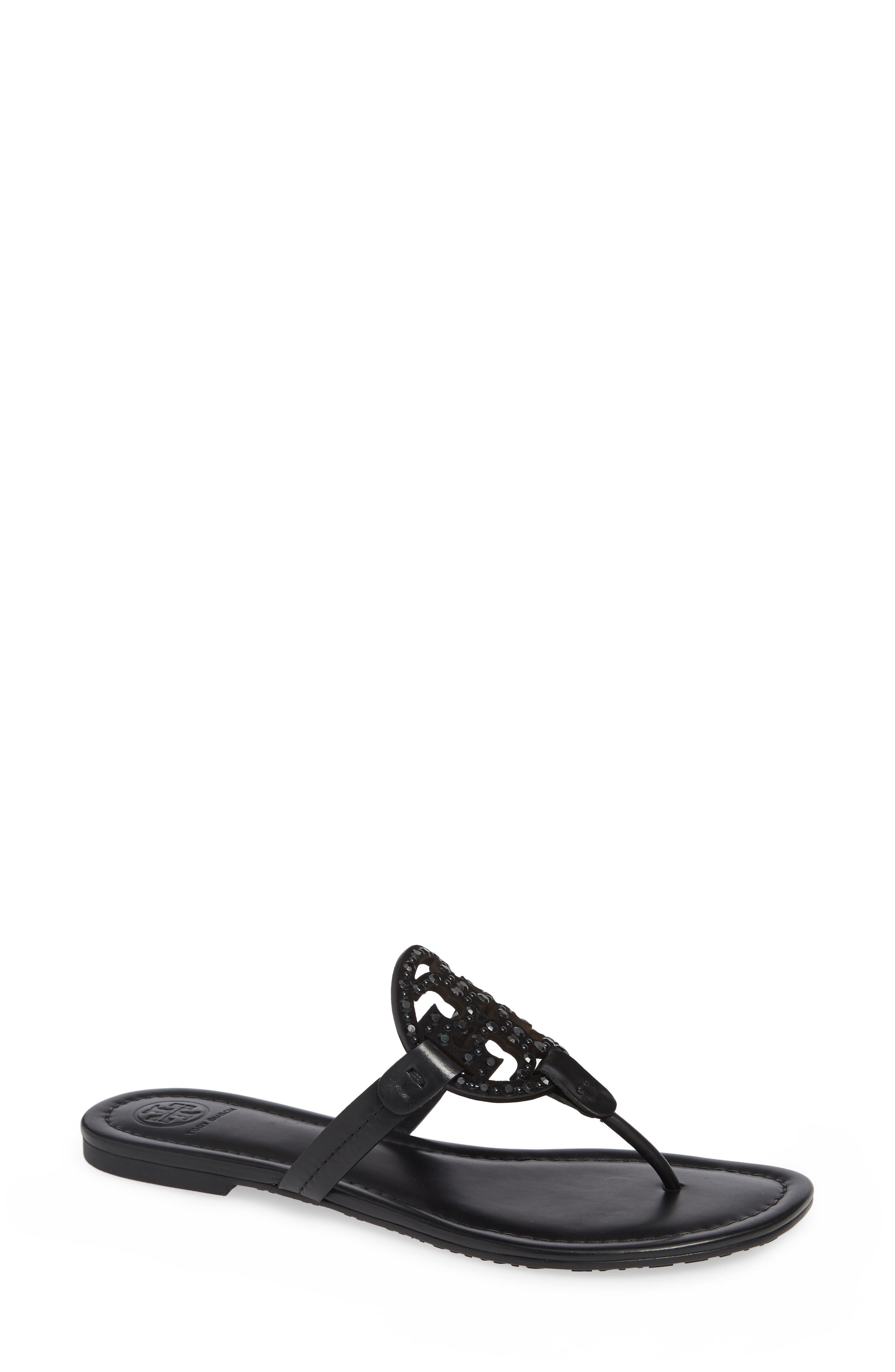 UPC 192485001662 product image for Women's Tory Burch Miller Embellished Sandal, Size 4 M - Black | upcitemdb.com