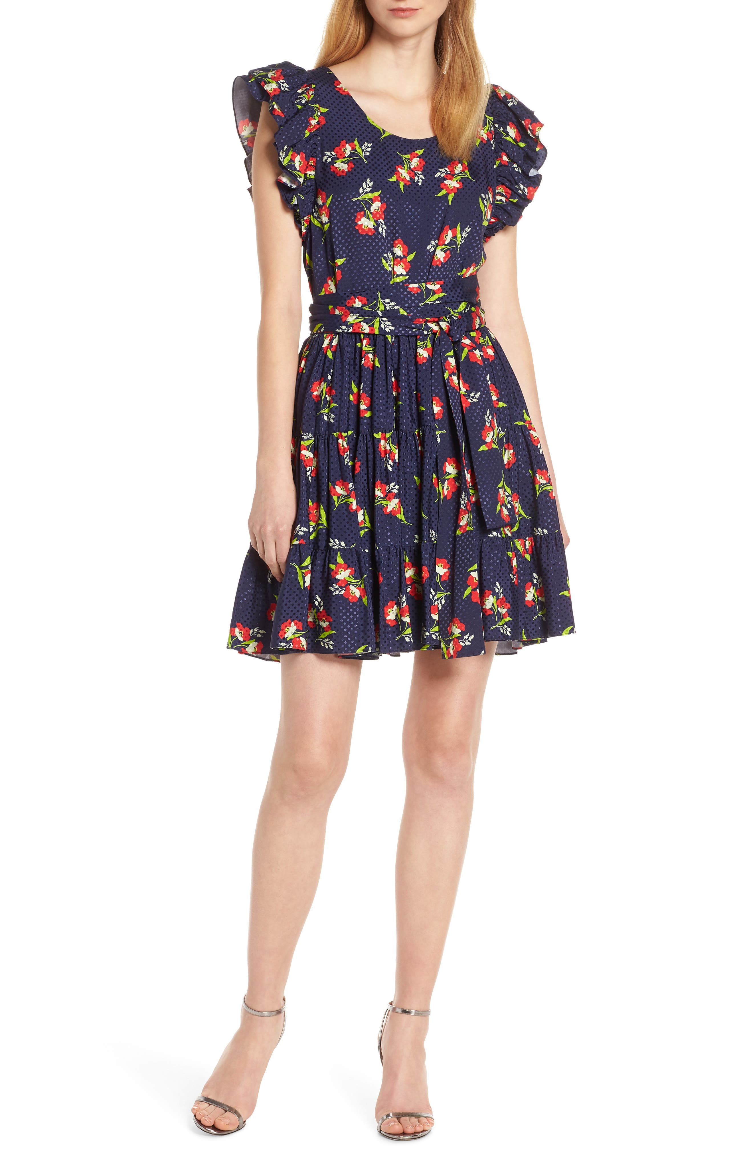 Jill Jill Stuart Floral Fit & Flare Dress, Blue