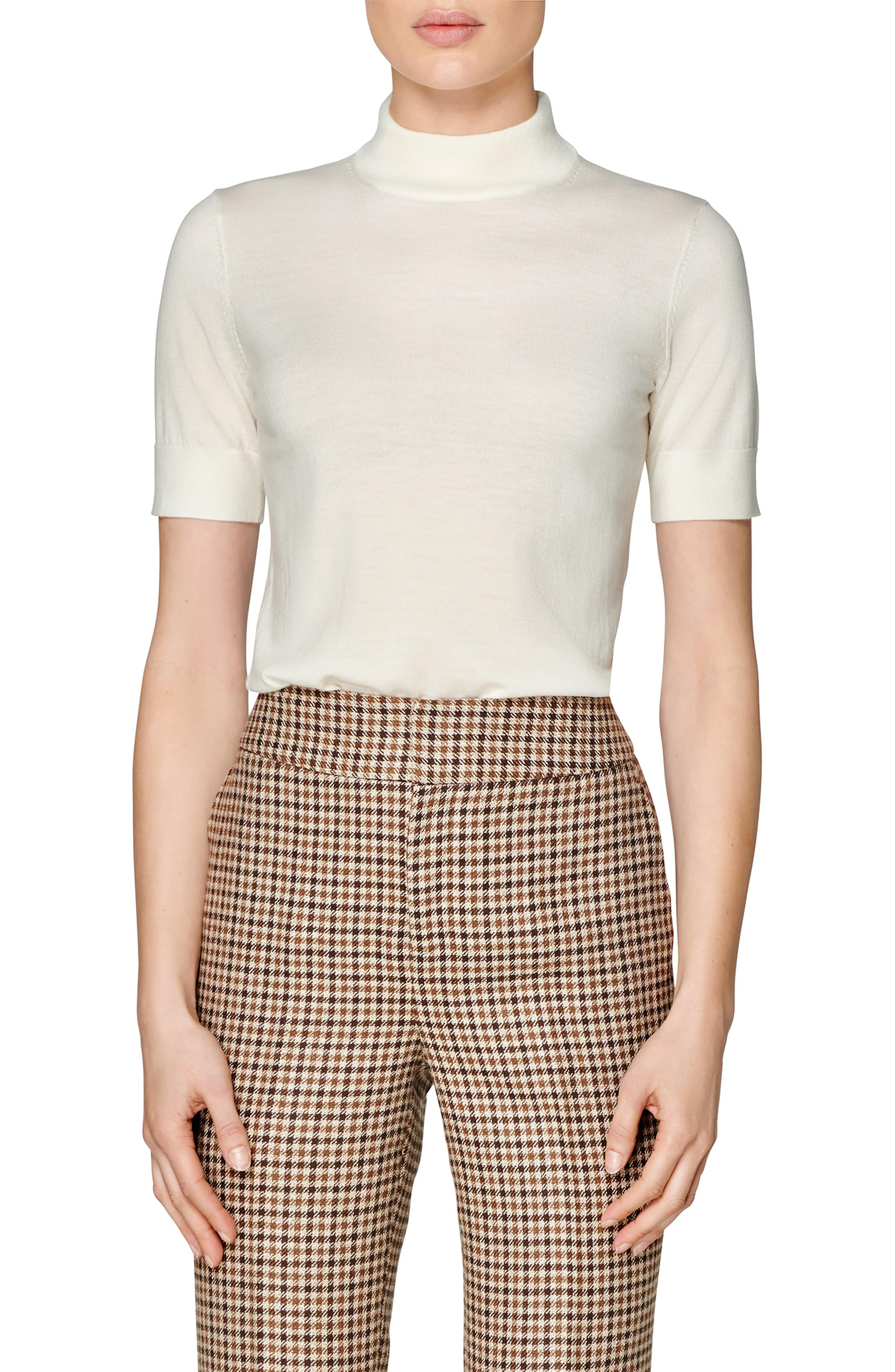 Suistudio Doris Short Sleeve Merino Wool Sweater, White