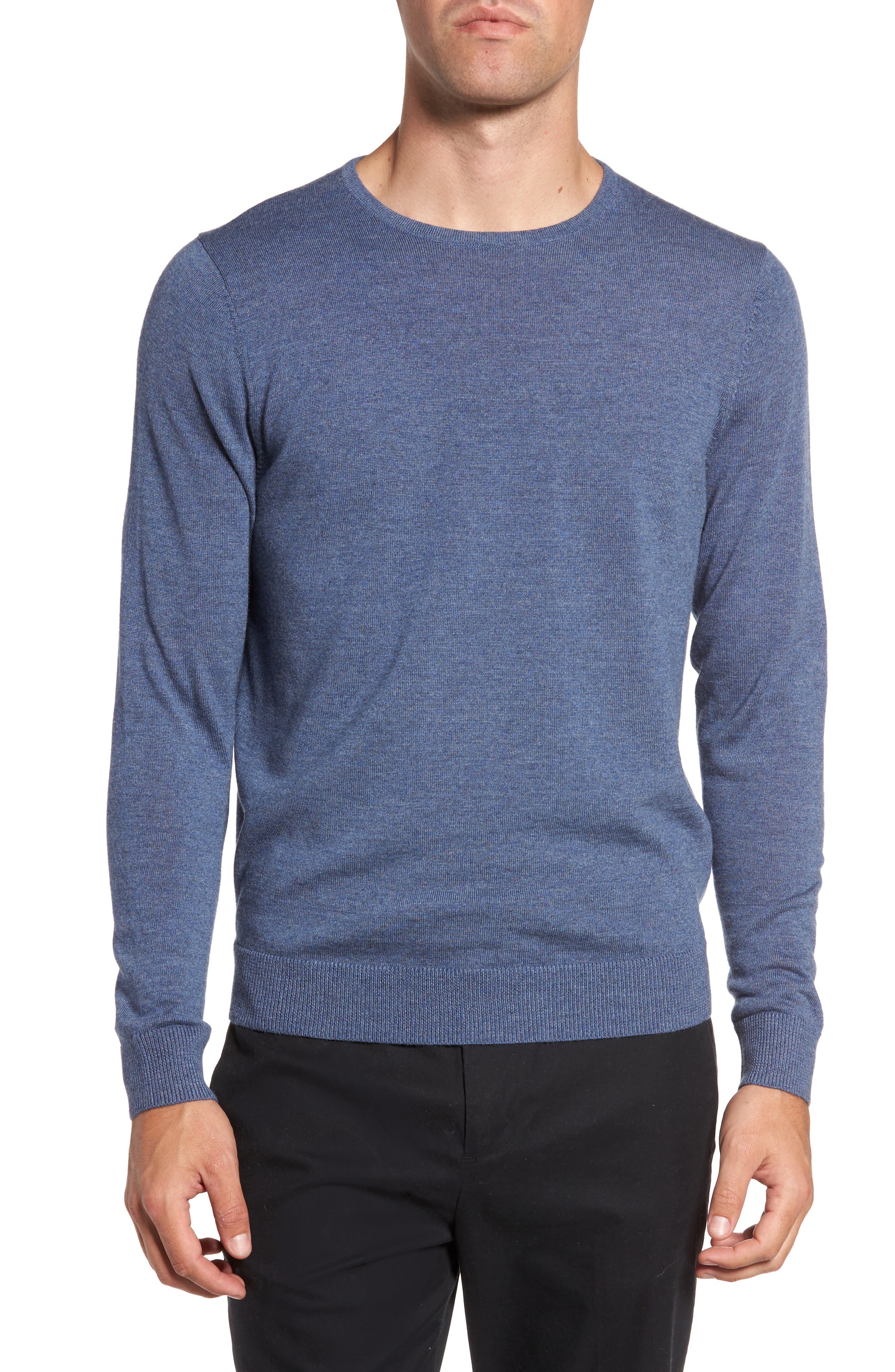 Nordstrom Shop Crewneck Merino Wool Sweater, Blue