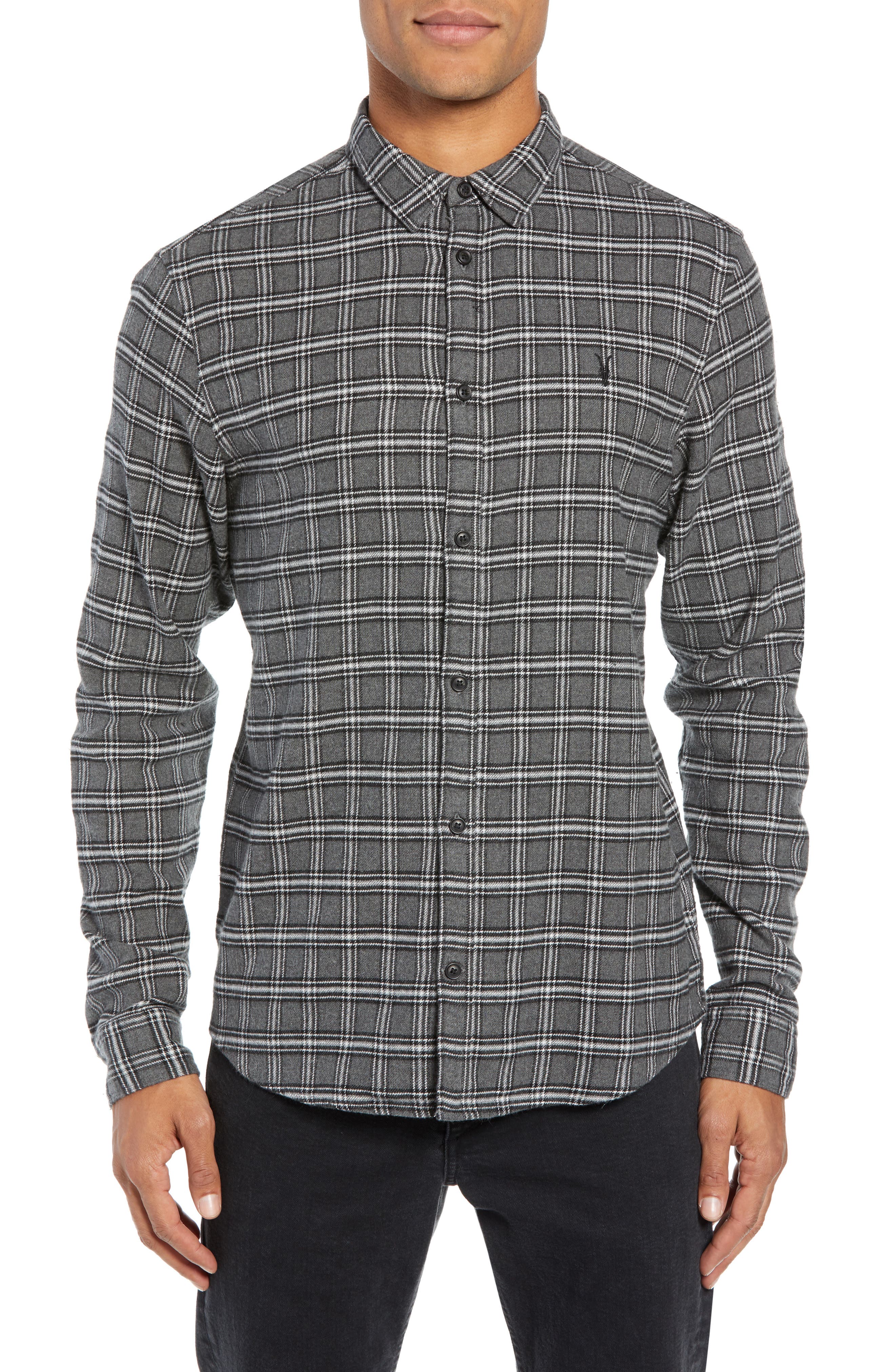 Allsaints Amos Slim Fit Flannel Shirt