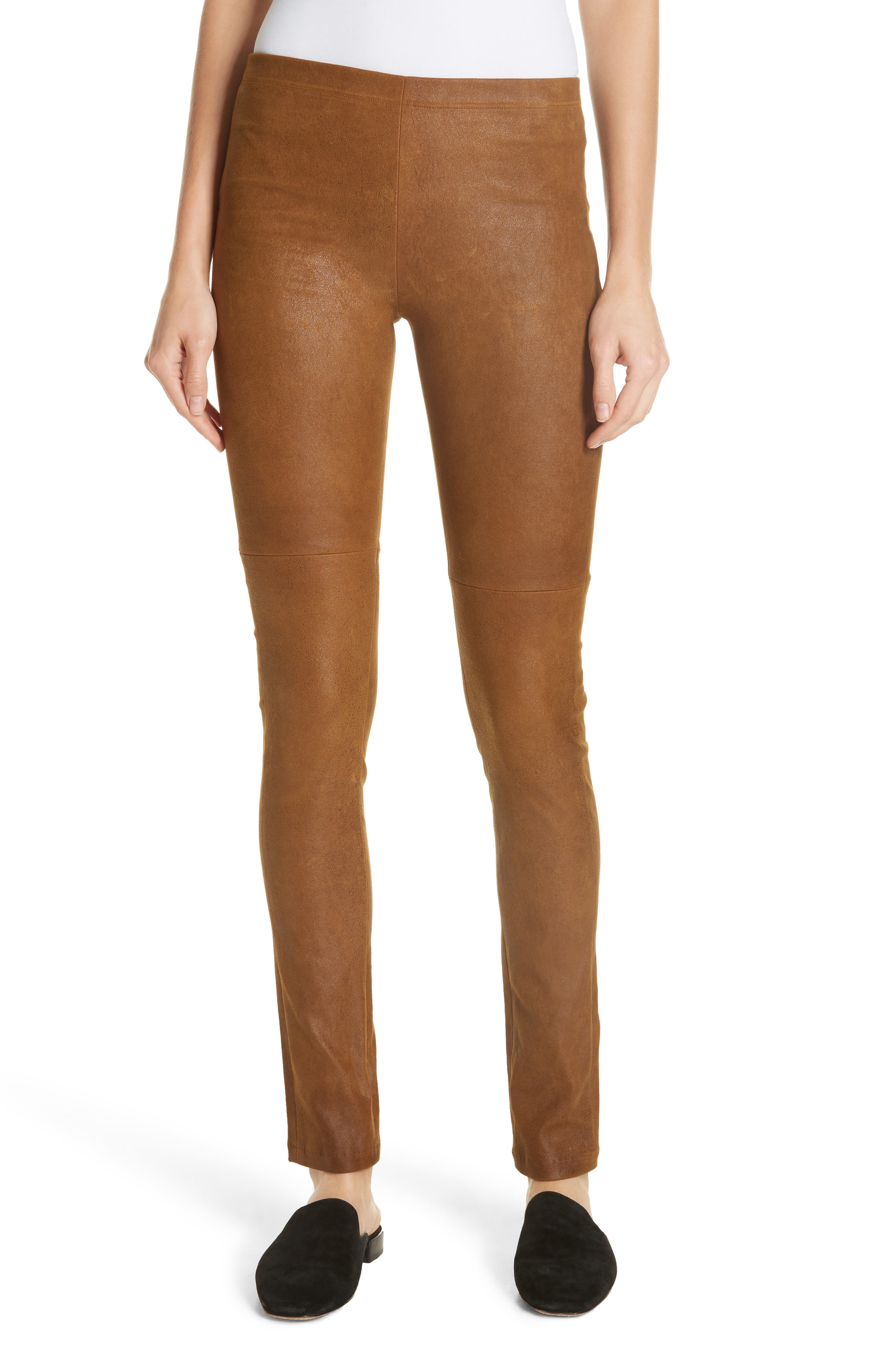 Mes Demoiselles Esther Leather Leggings, 8 FR - Brown