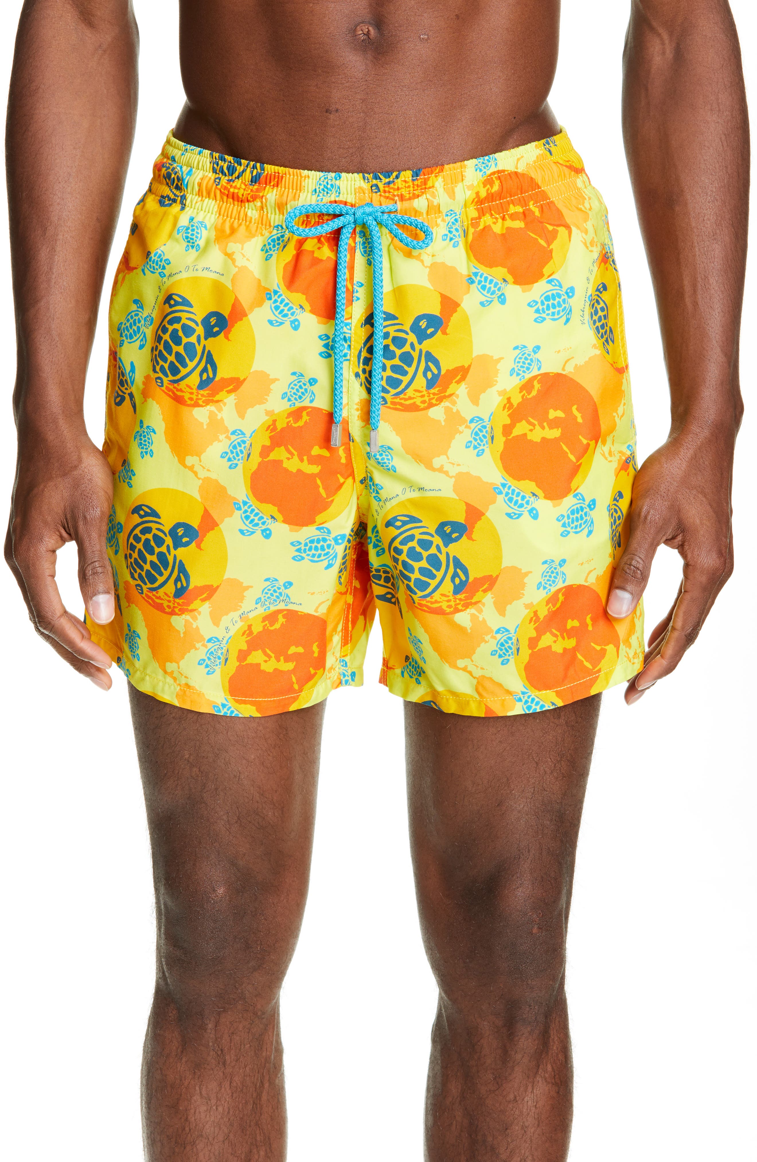 Vilebrequin Mappemonde Dots Swim Trucks, Yellow