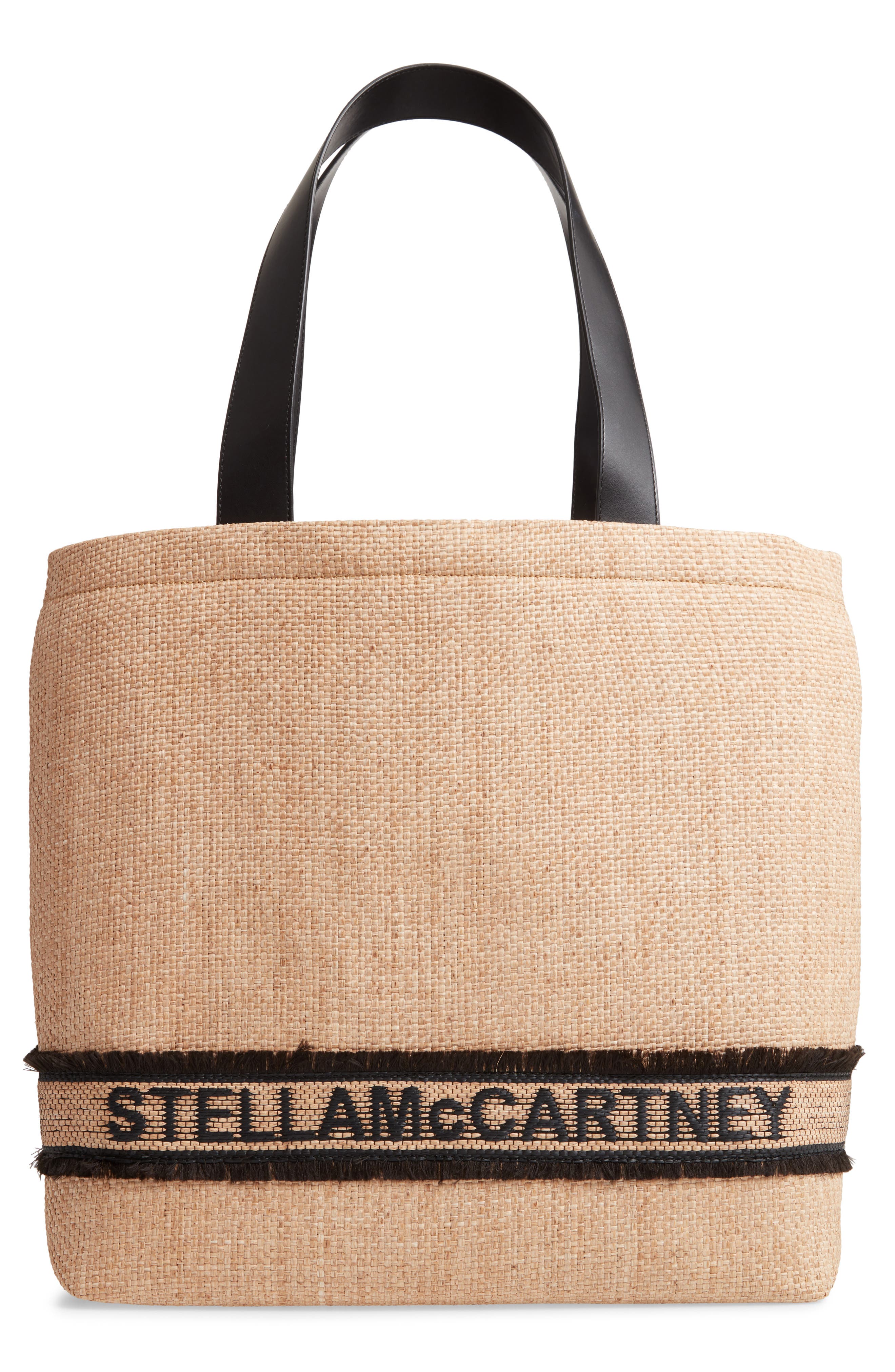 Stella Mccartney Monogram Woven Raffia Tote - Beige
