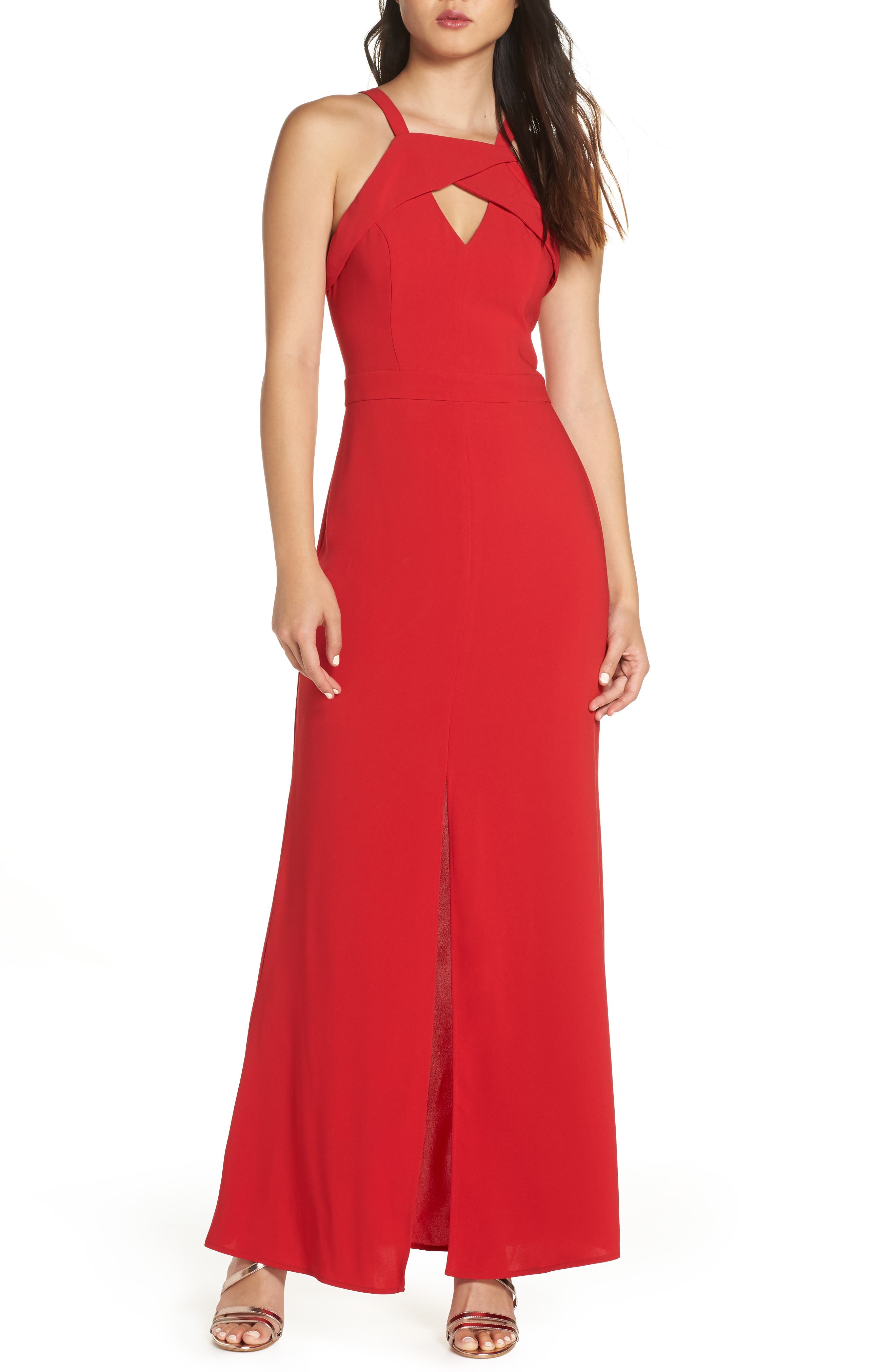 Harlyn Keyhole Bodice Gown, Red