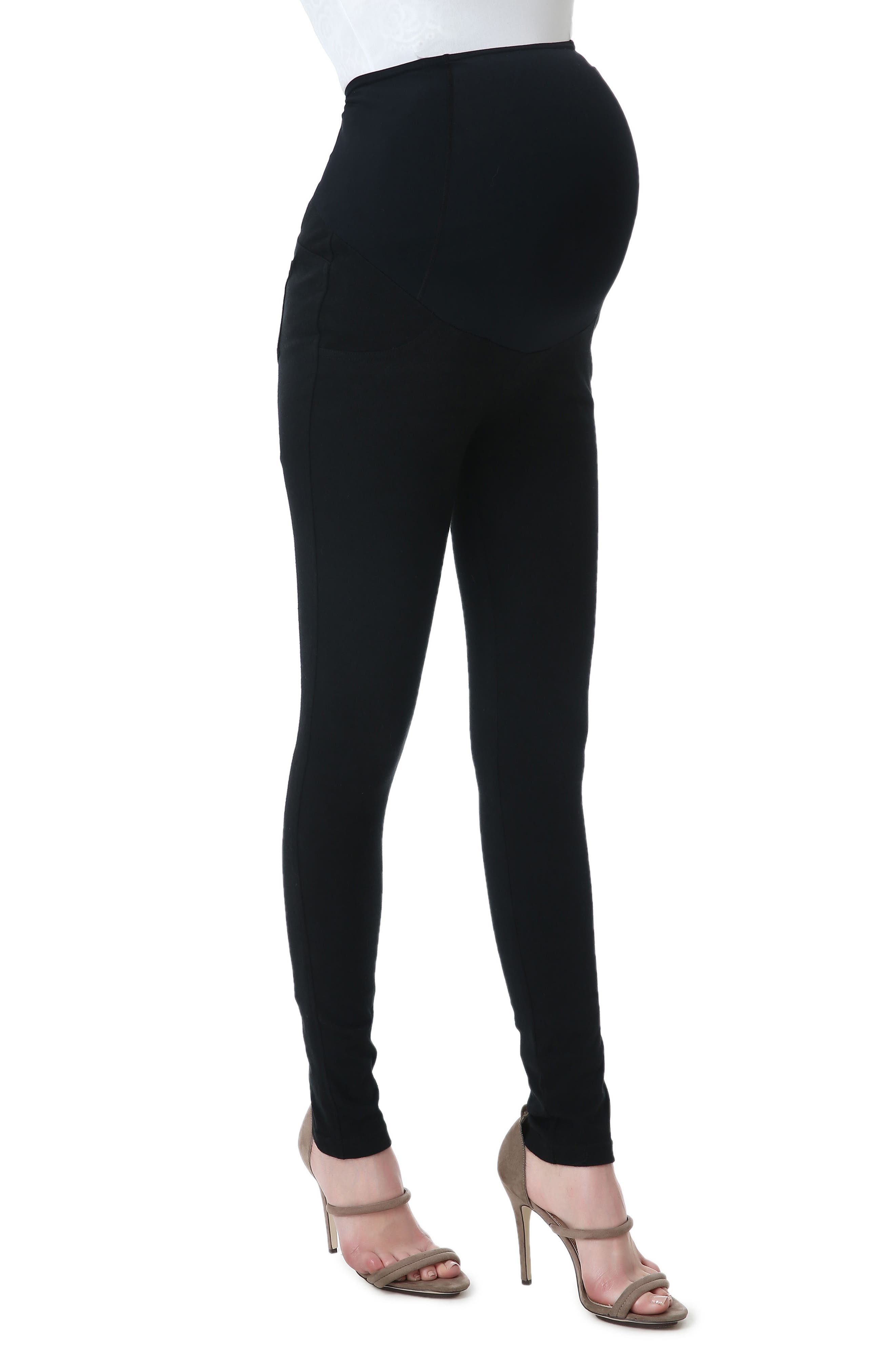 Kimi And Kai Sadie Over The Belly Maternity Denim Leggings, Black