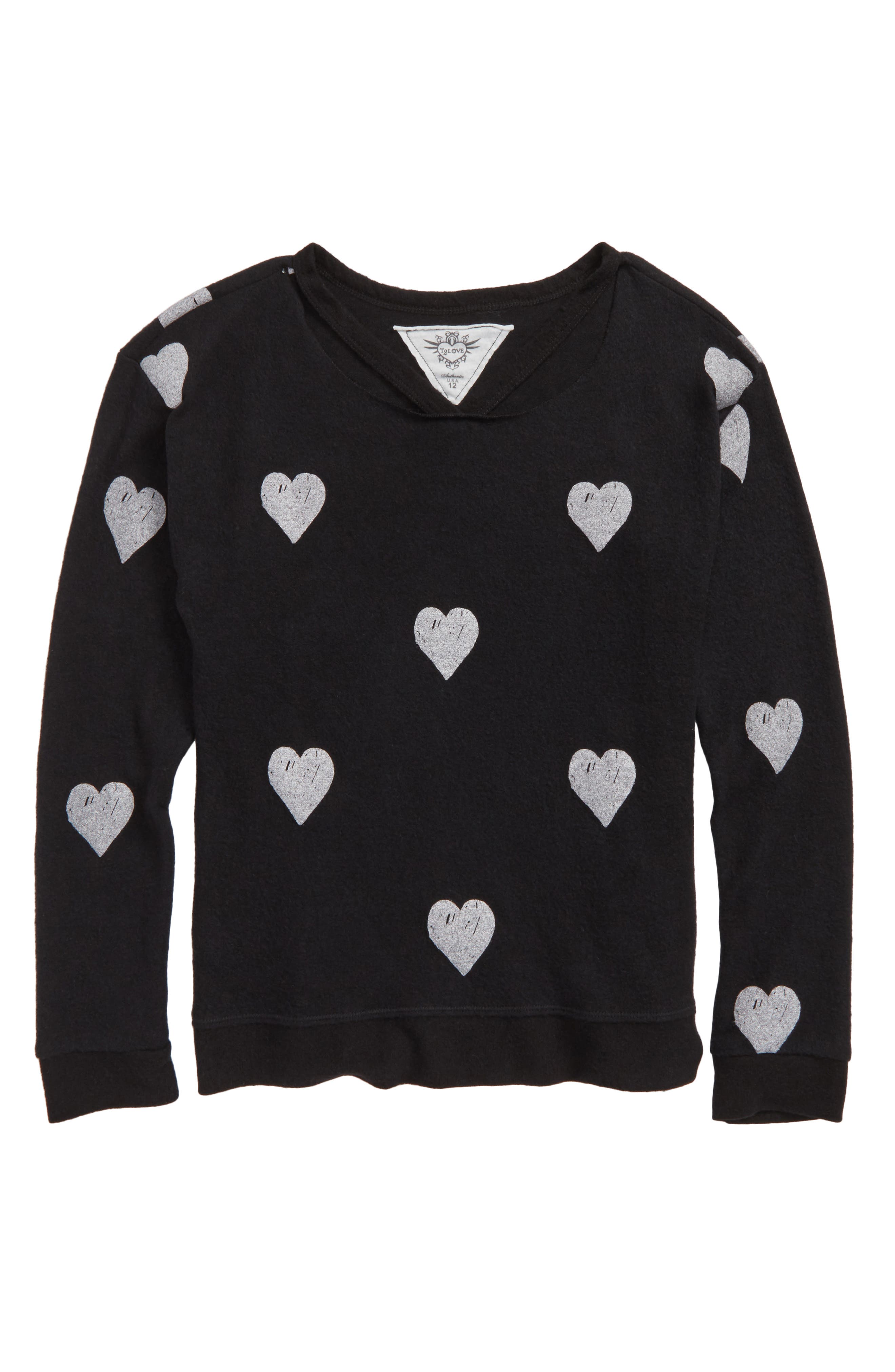 Heart print sweatshirt