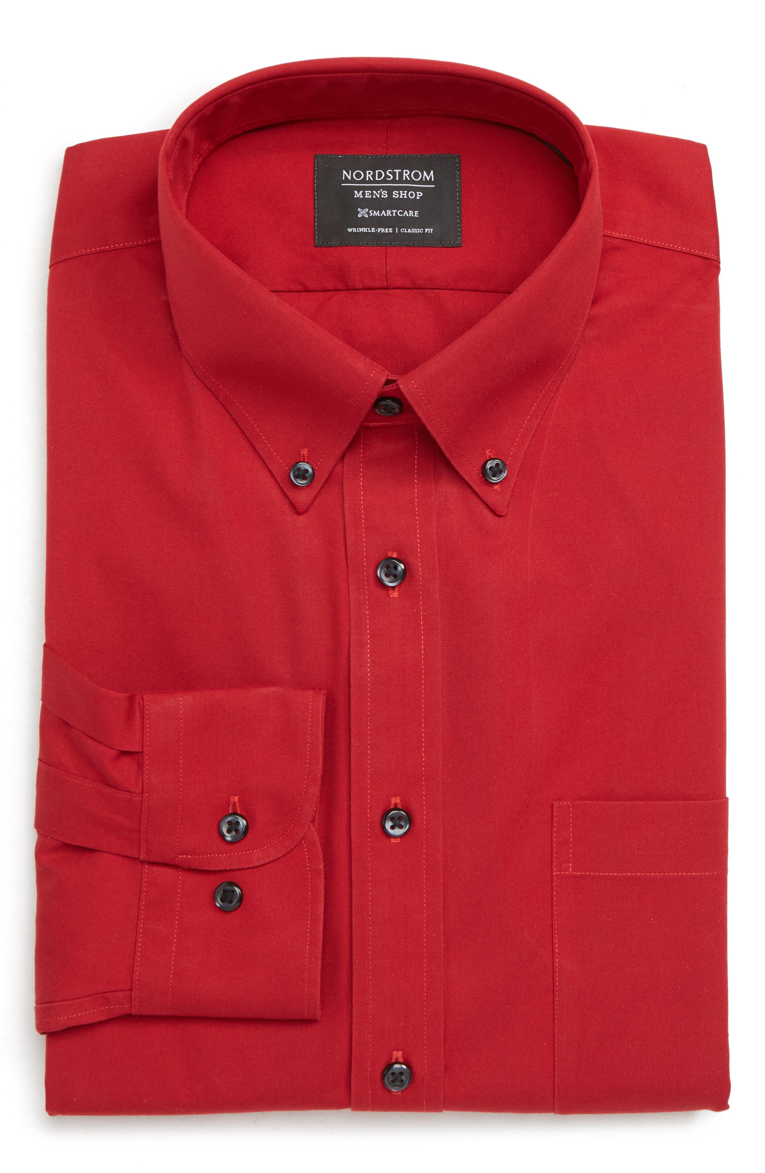 Nordstrom Shop Smartcare(TM) Classic Fit Dress Shirt, Red