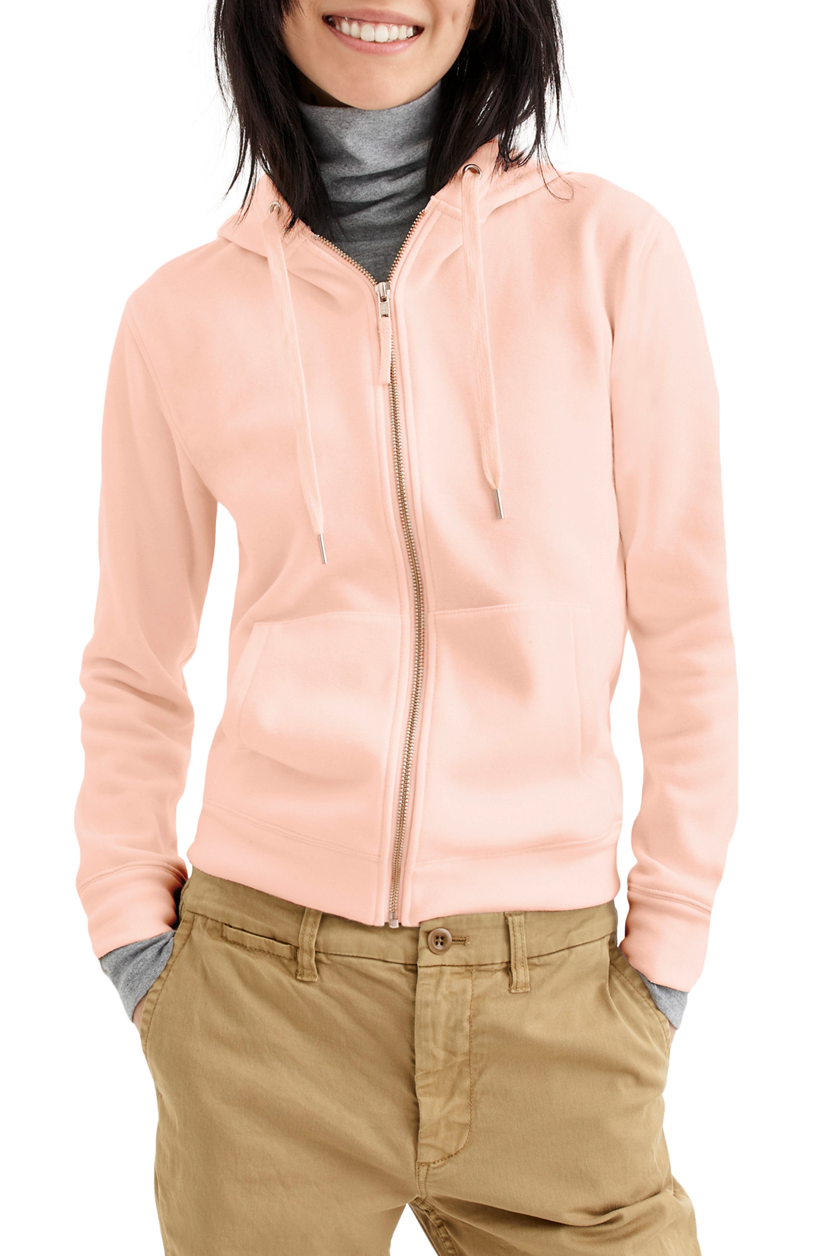 J.crew Velour Lined Hoodie, Pink