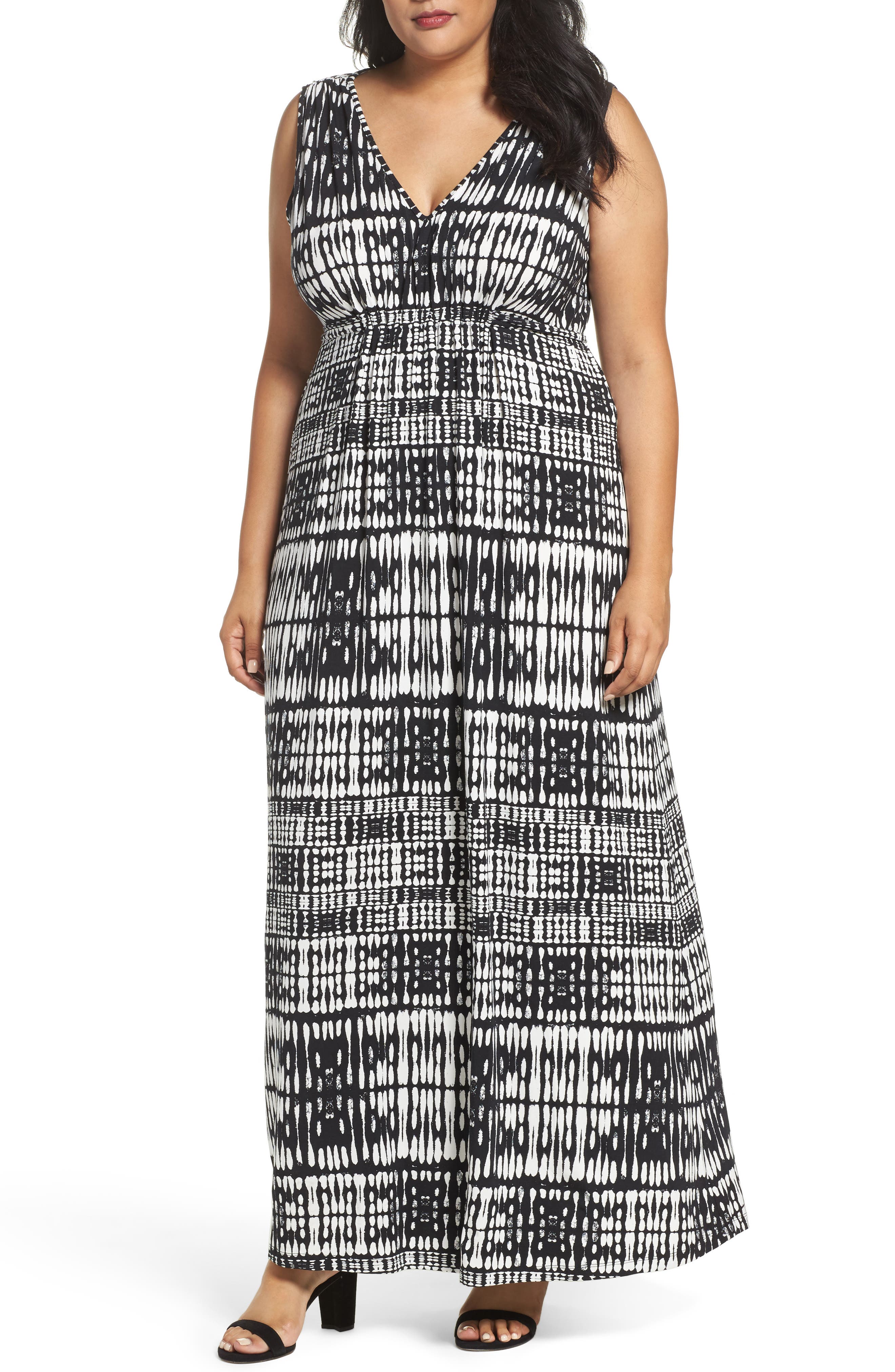 Plus Size Tart Grecia Sleeveless Jersey Maxi Dress, Black