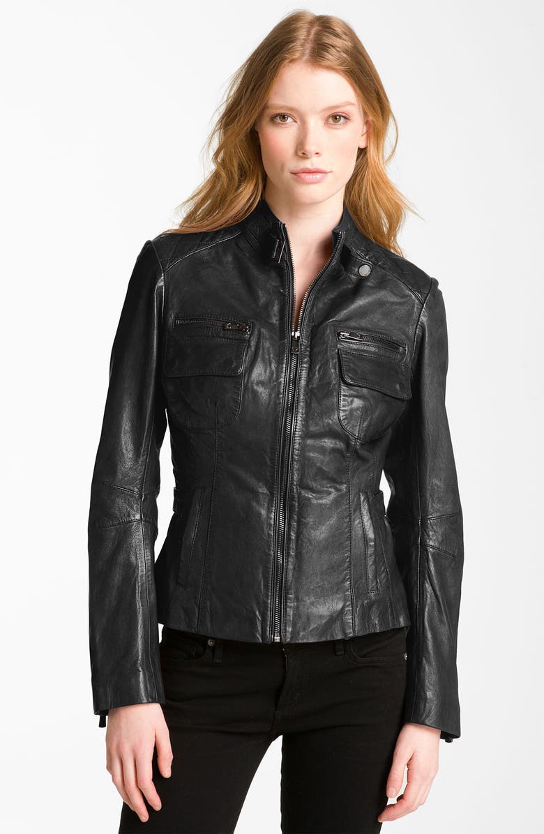 Bod & Christensen Quilted Leather Moto Jacket | Nordstrom