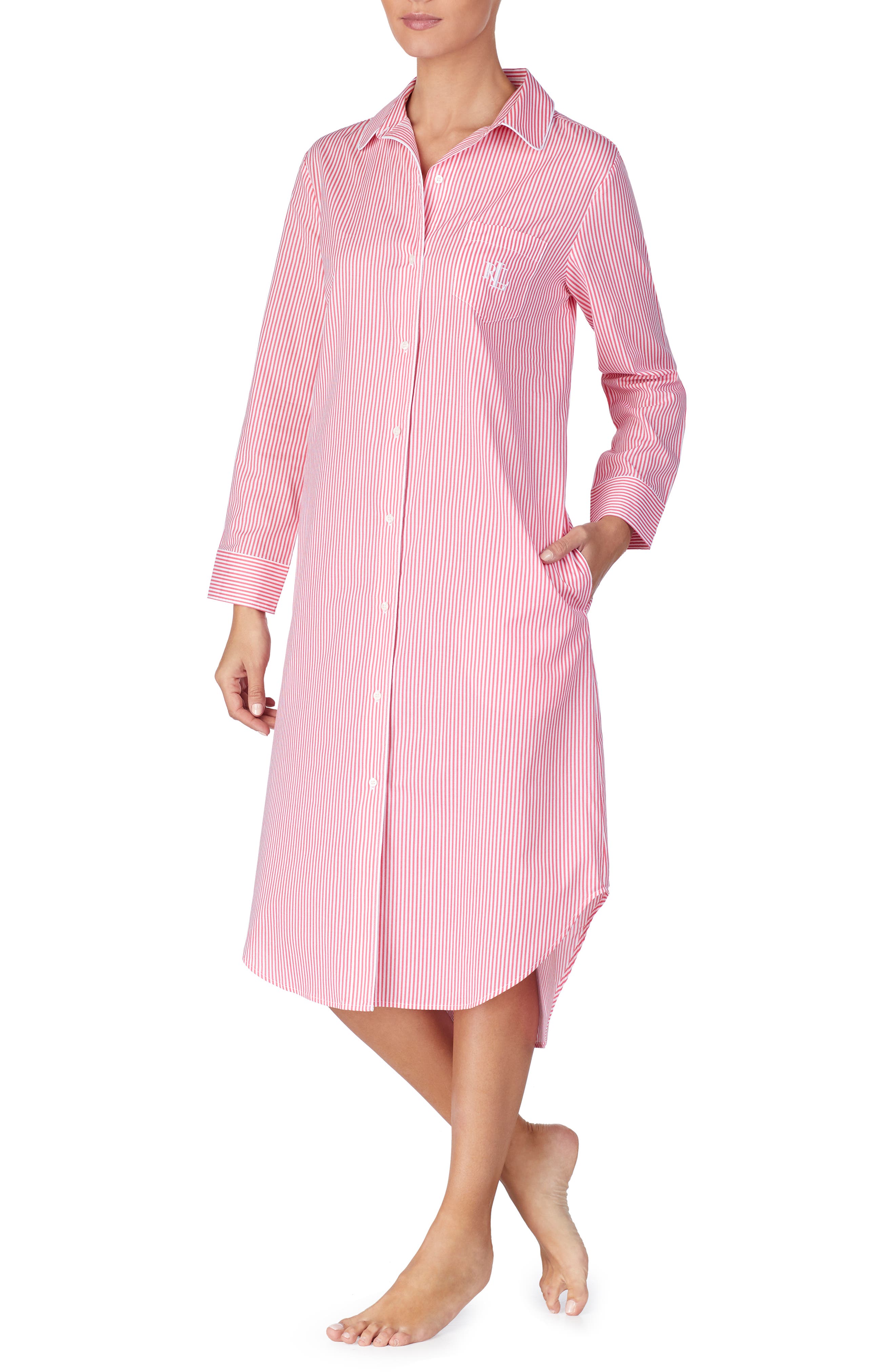 Plus Size Lauren Ralph Lauren Ballet Sleep Shirt, Pink
