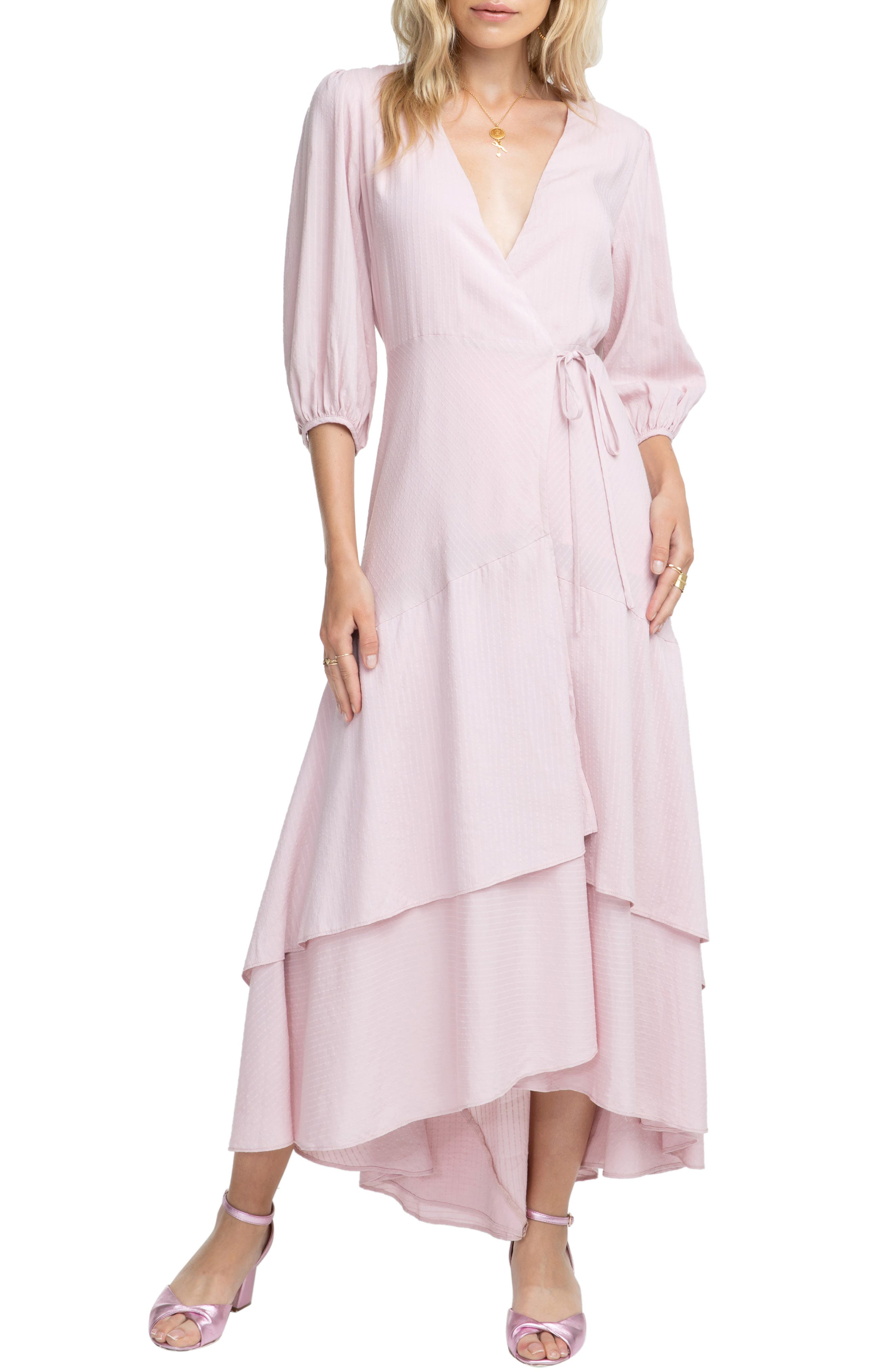 Astr The Label Shawna Wrap Maxi Dress, Pink