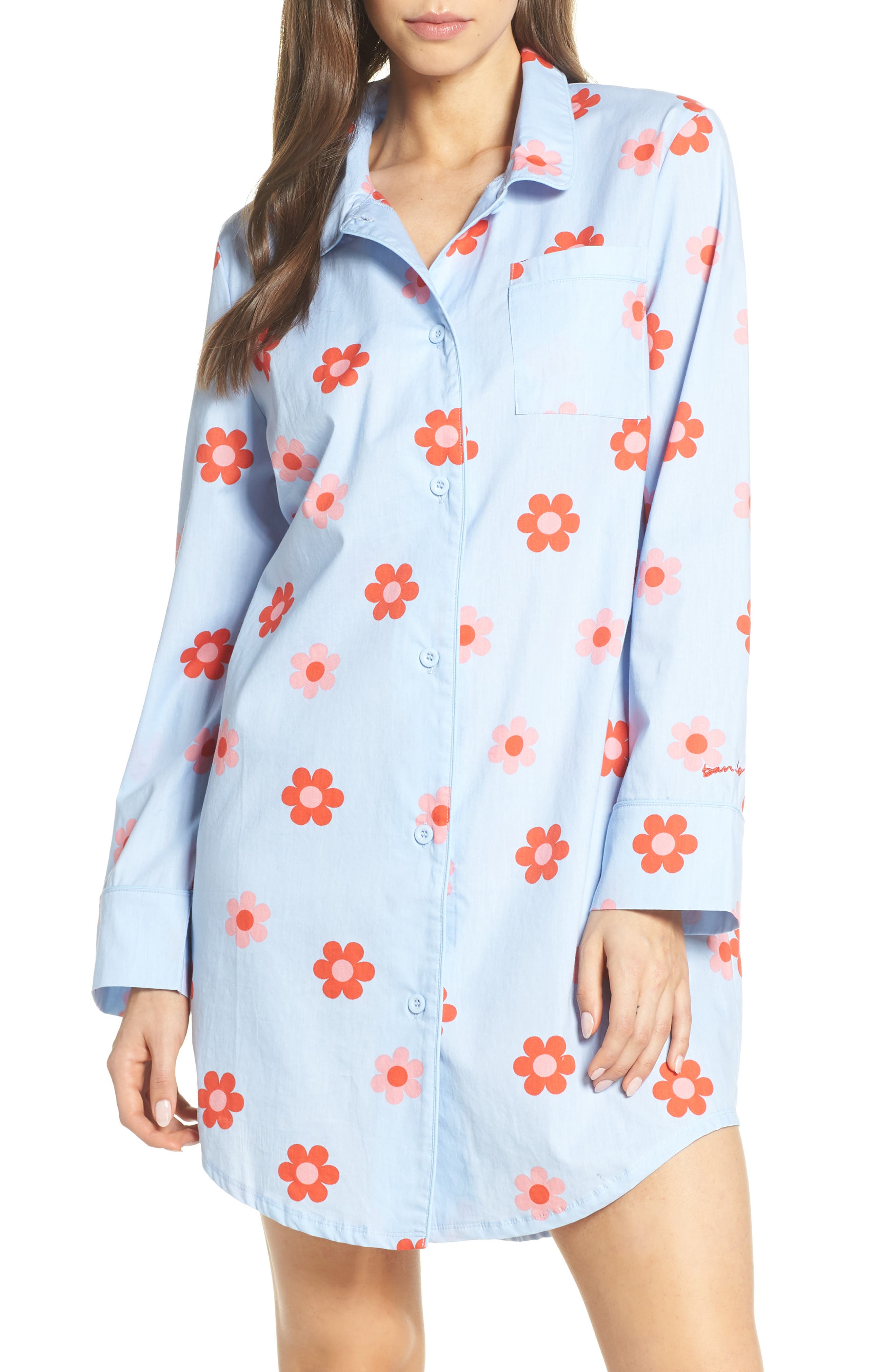 Ban. do Retro Daisy Sleep Shirt, Blue