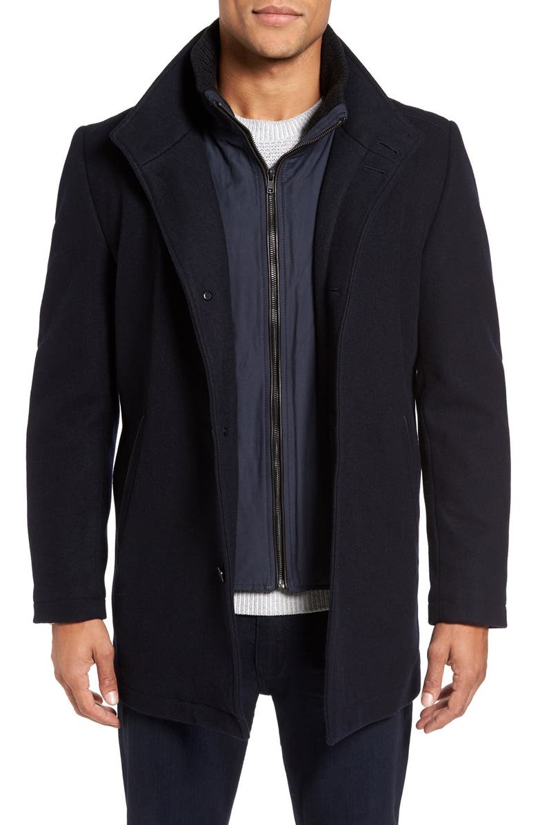 Vince Camuto Classic Wool Blend Car Coat with Inset Bib | Nordstrom