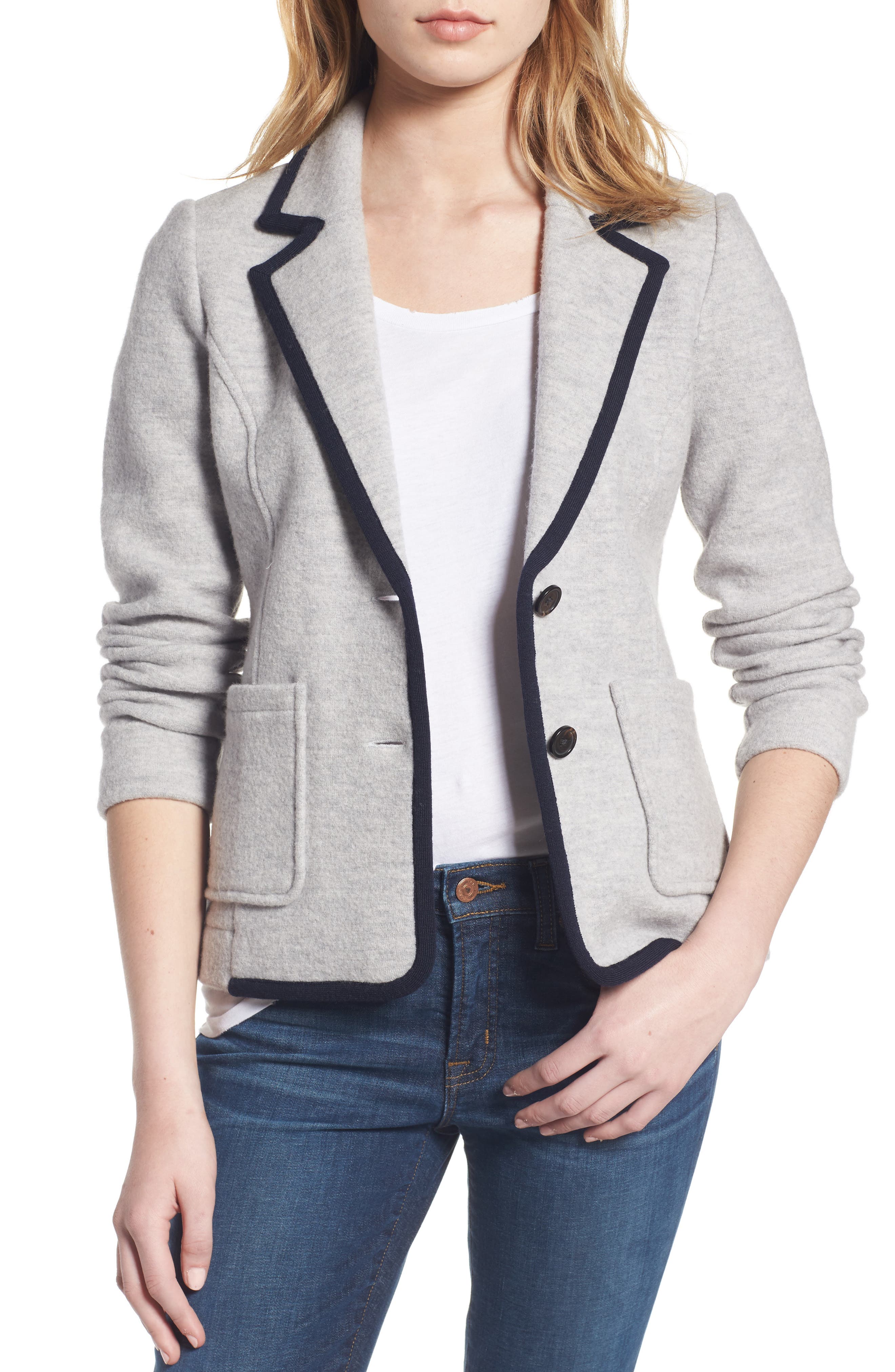 J.Crew Tipped Merino Wool Sweater Blazer Nordstrom